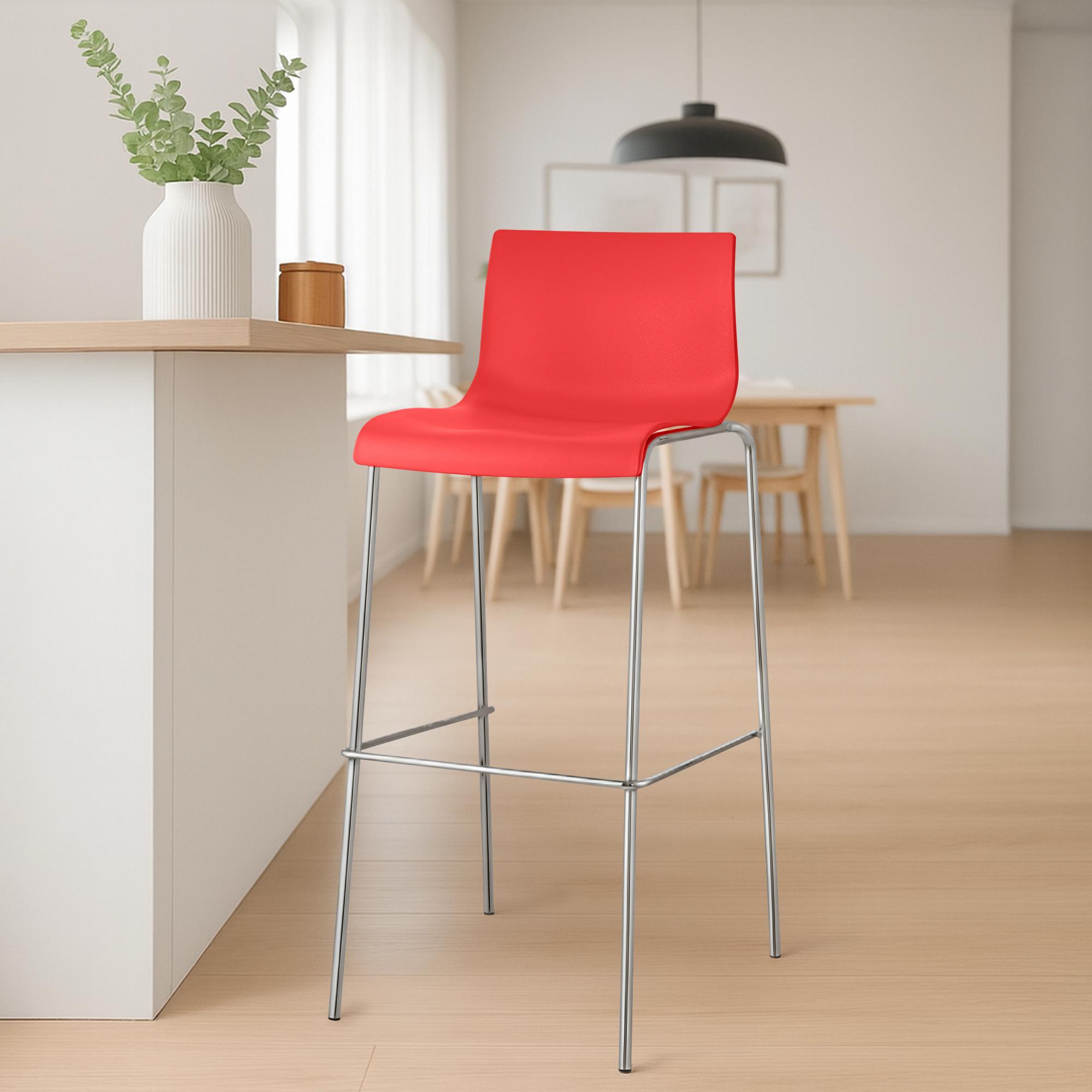 Set di 2 sgabelli da bar Hover in plastica con base a 4 gambe
