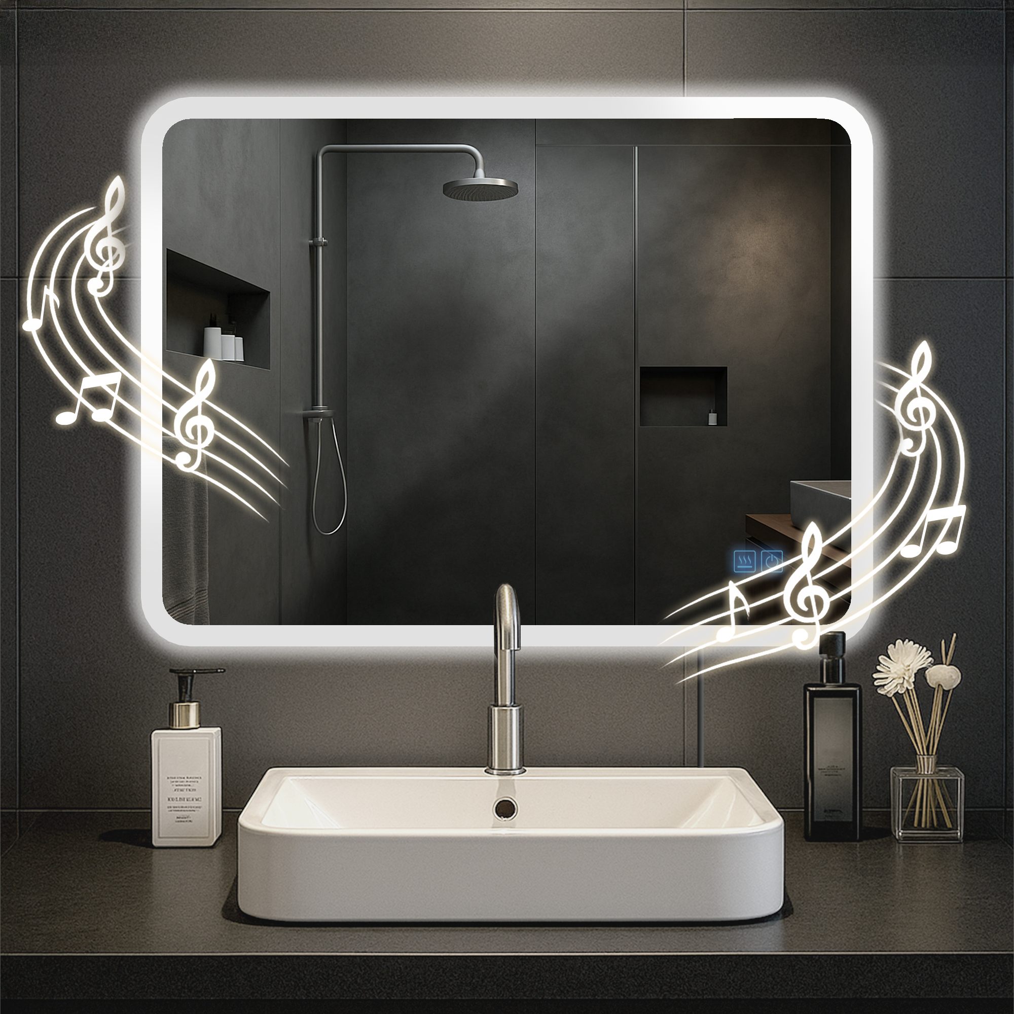 Specchio da bagno Jericho con Bluetooth