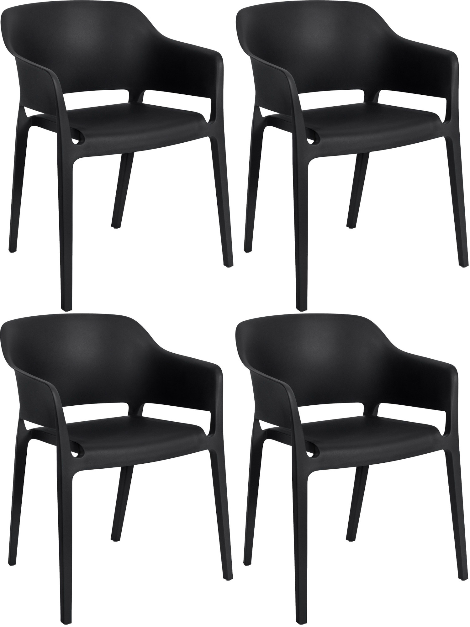 Set di 4 Sedie Impilabili Puebla