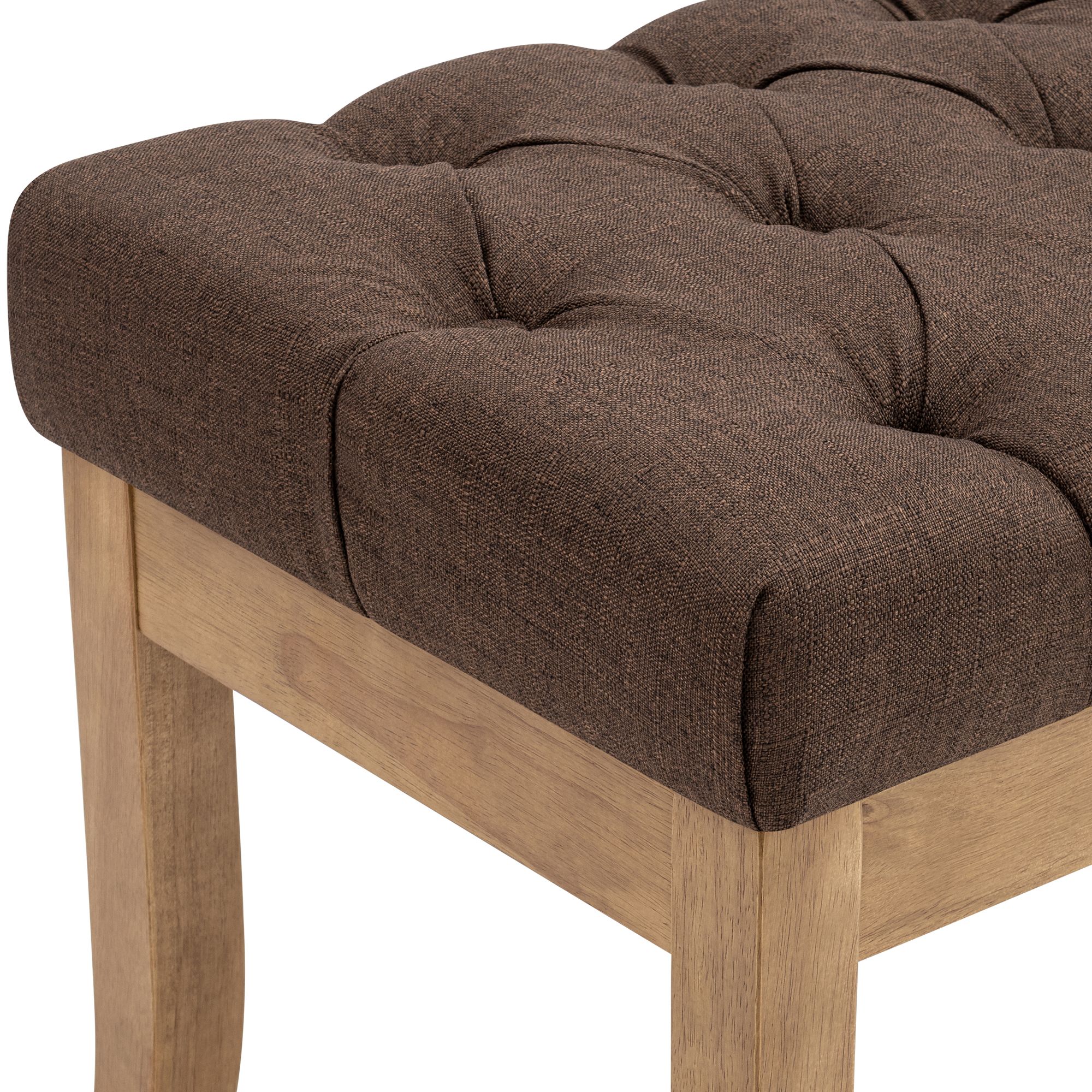 Panca Ramses in tessuto con struttura in legno chiaro
