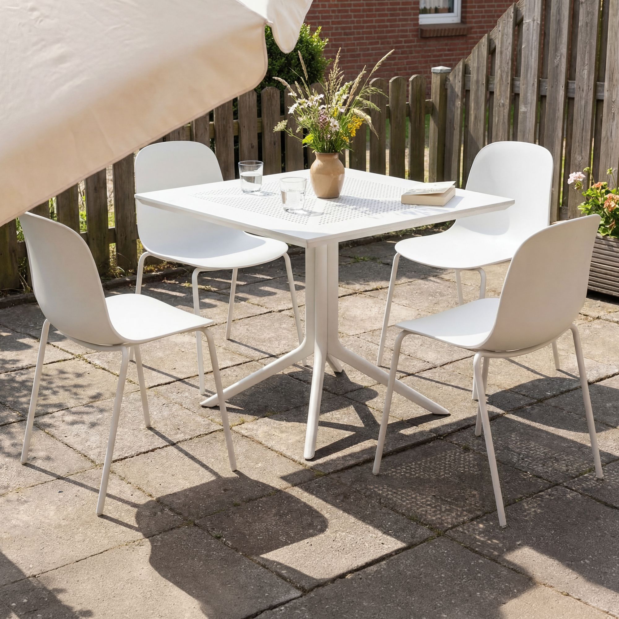 Set da giardino Zeron con 4 sedie