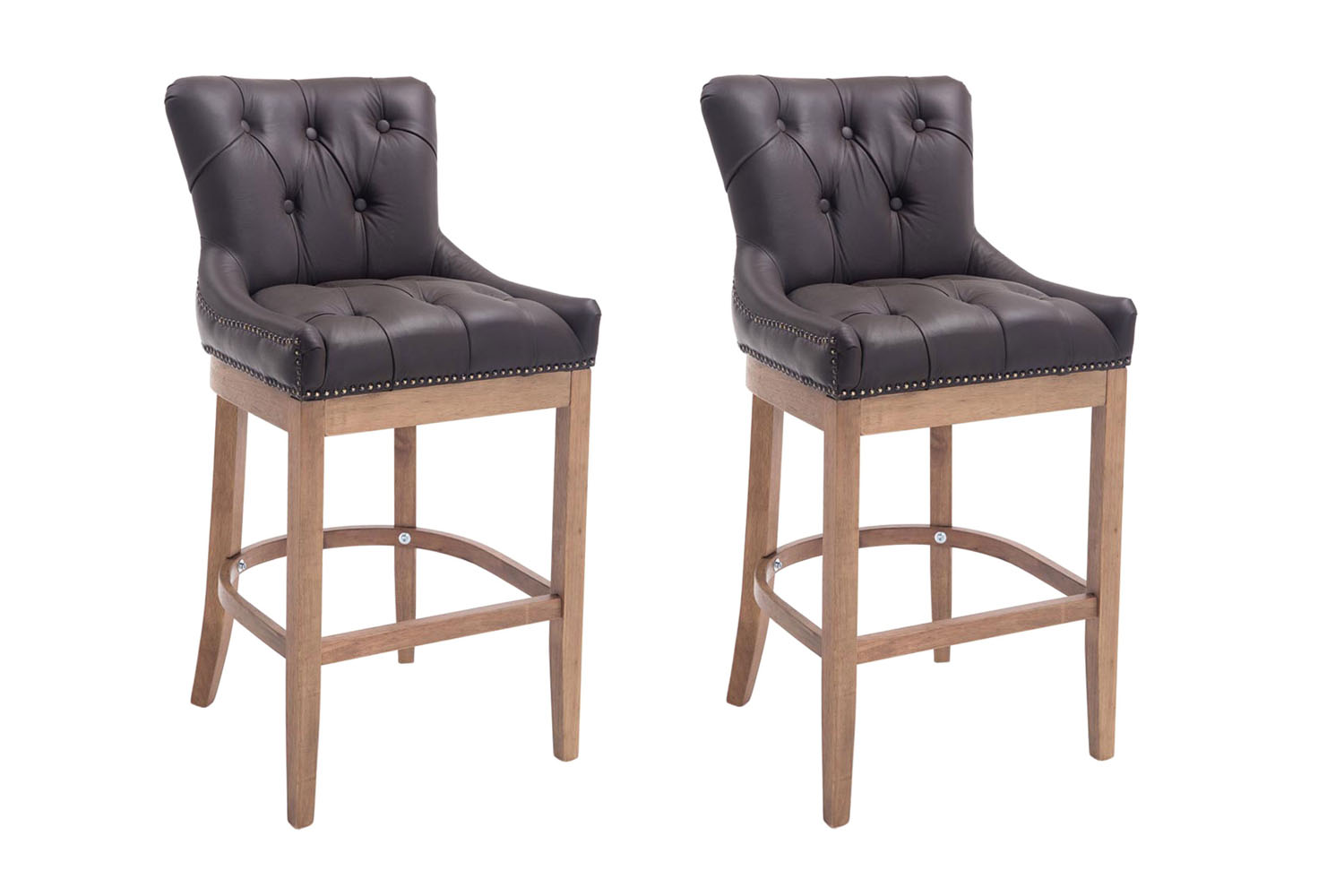 Set 2 sgabelli Lakewood in vera pelle