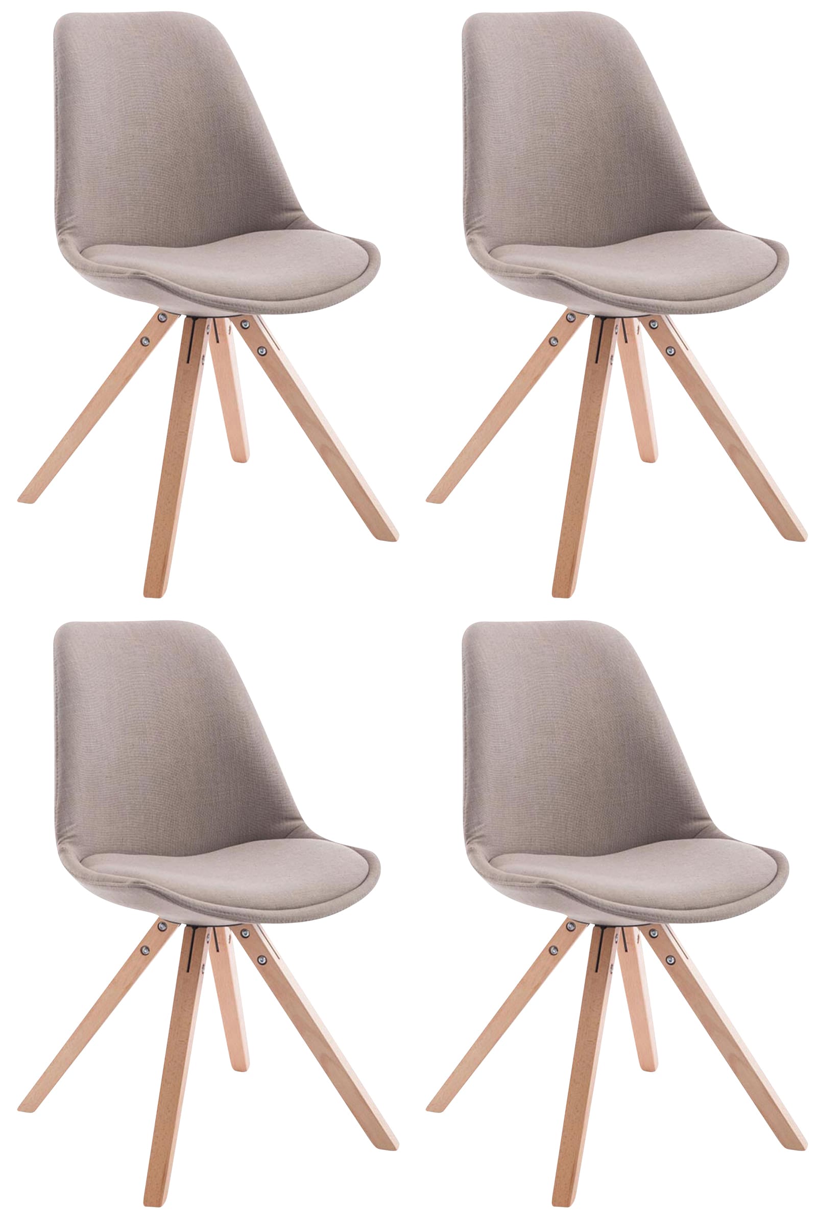 Set di 4 sedie per visitatori Toulouse Fabric Square