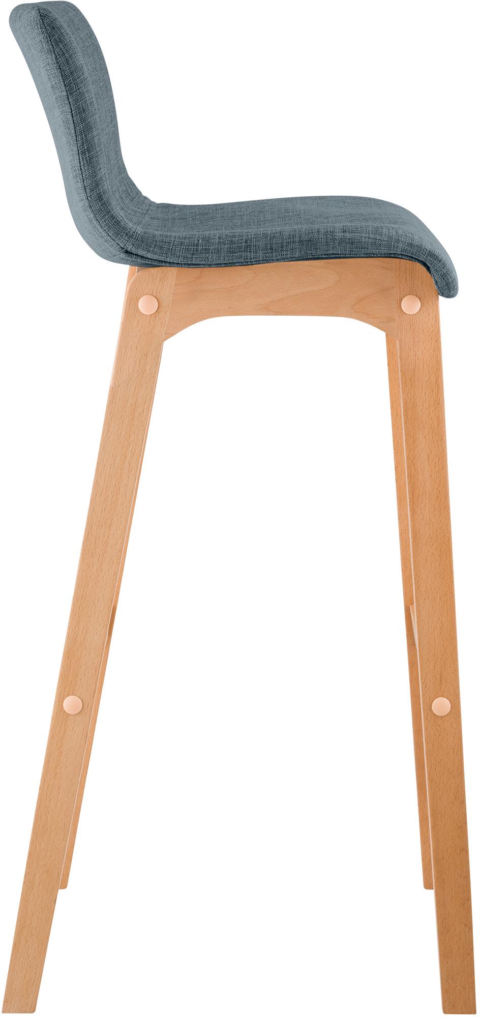 Set di 2 sgabelli da bar Hover in tessuto con base a quattro gambe in legno naturale