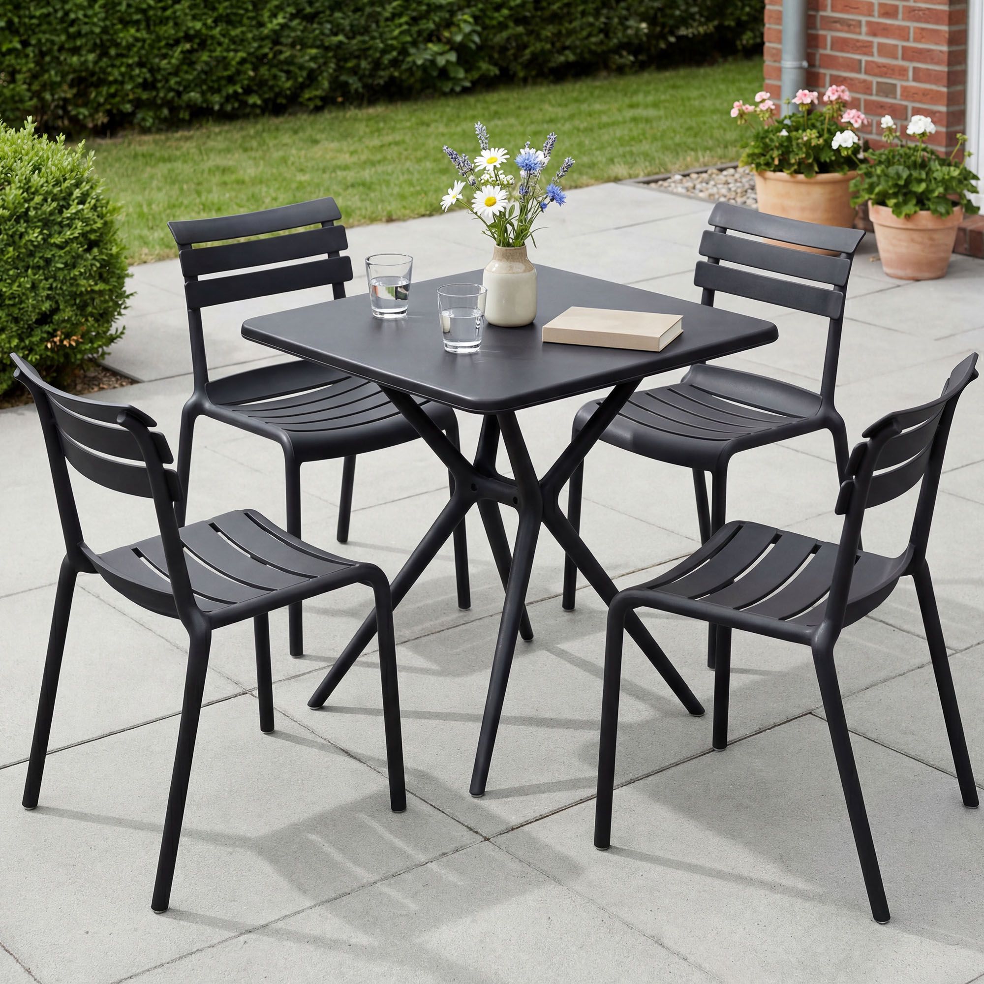 Set da Giardino Vela con 4 Sedie