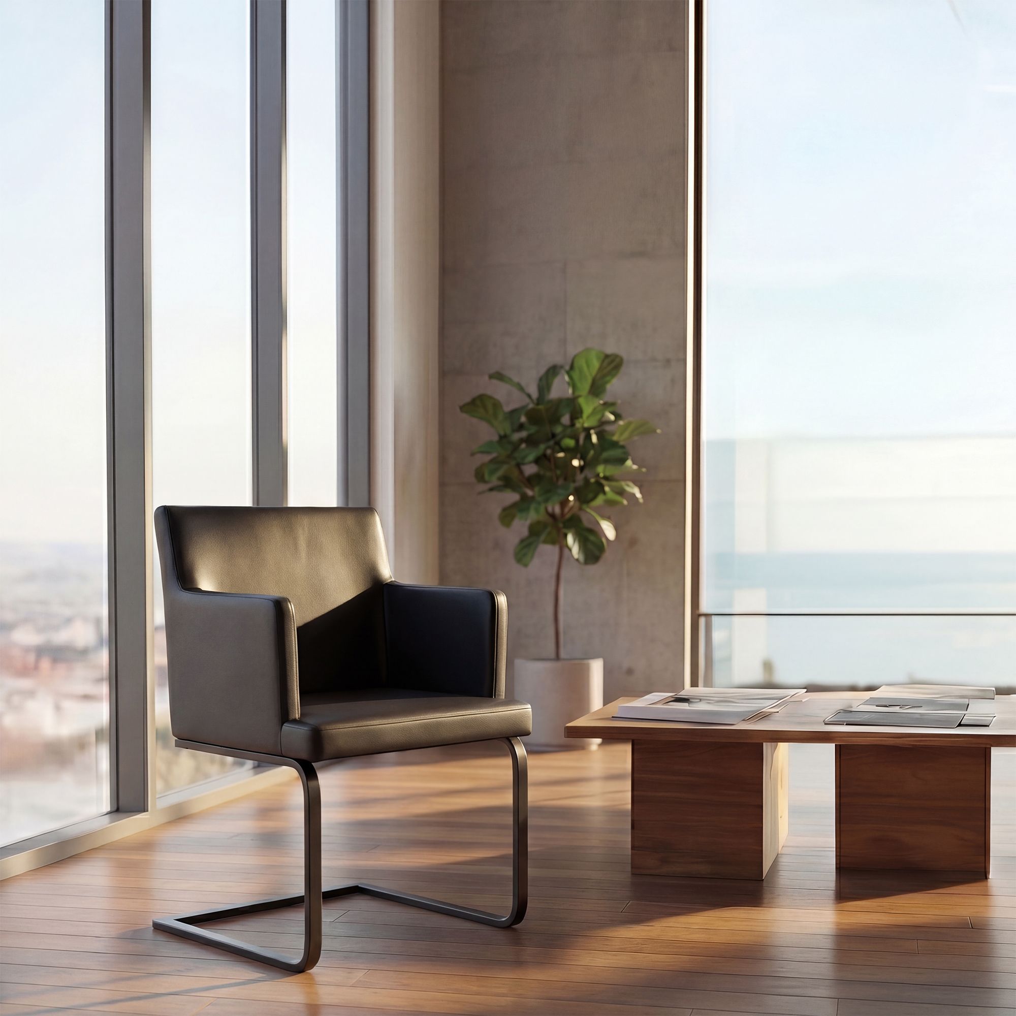 Sedia da pranzo Zavor in similpelle elegante e facile da pulire