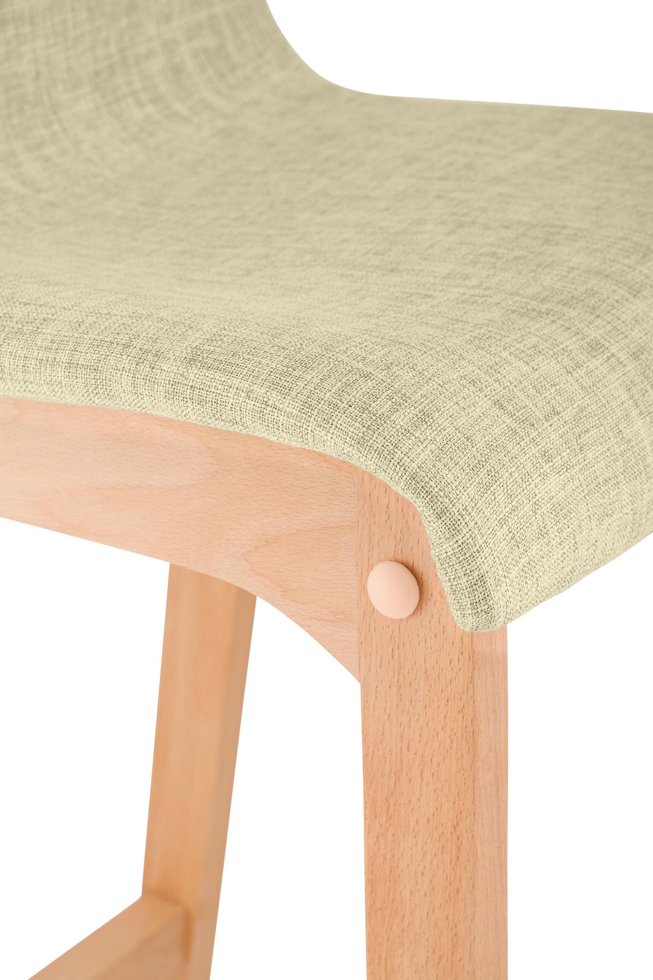 Set di 2 sgabelli da bar Hover in tessuto con base a quattro gambe in legno naturale