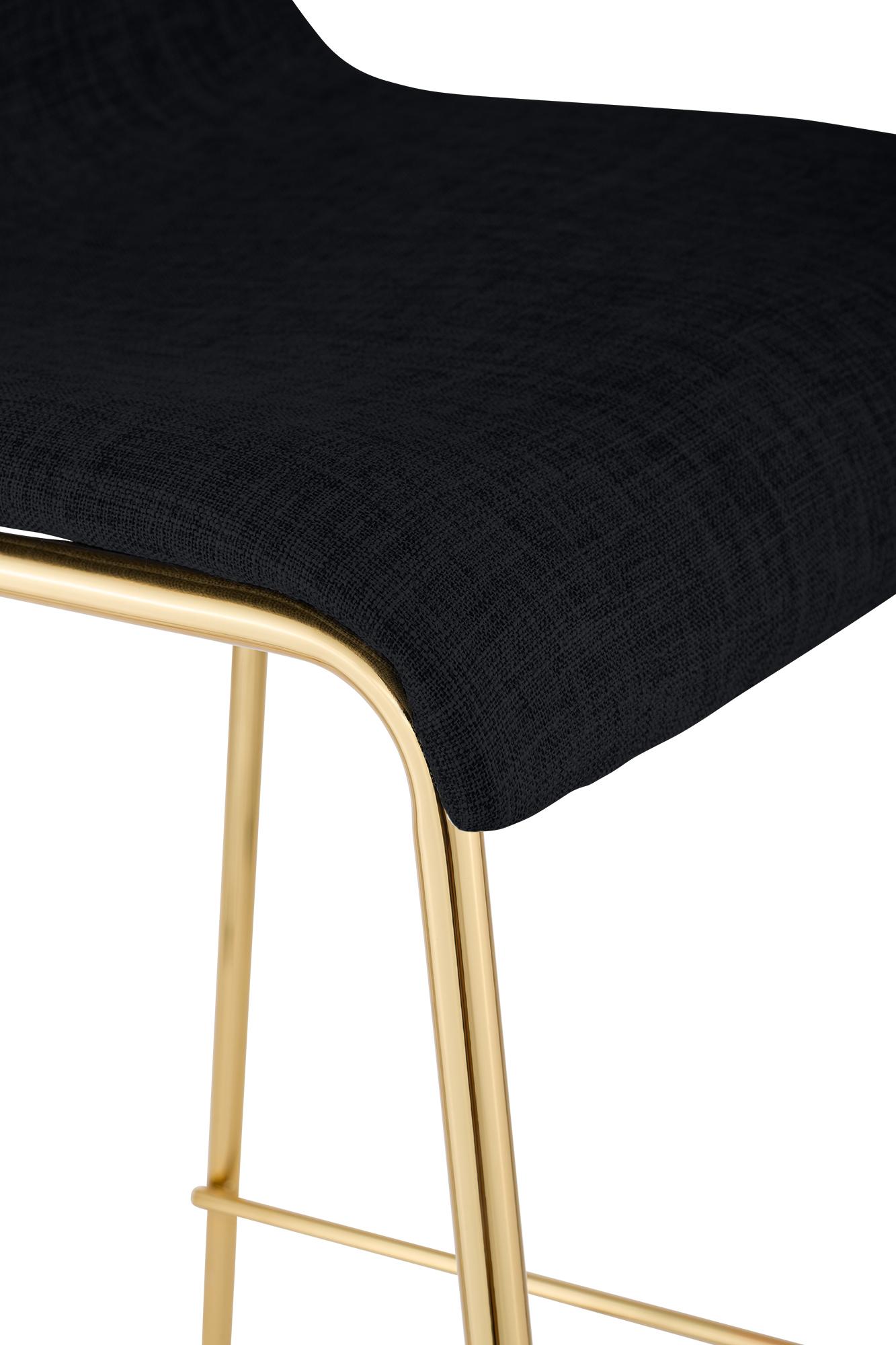 Set 2 Sgabelli Bar Hover in Tessuto, Gambe Effetto Oro