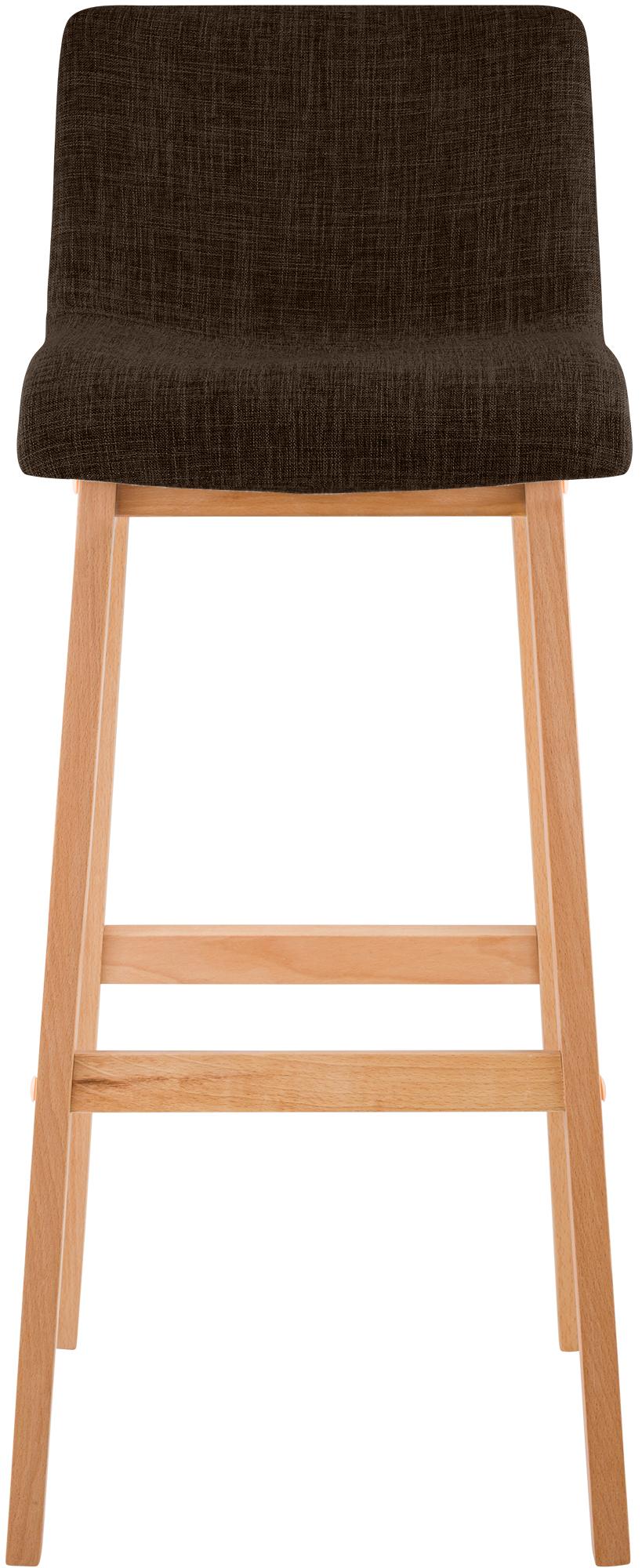 Set di 2 sgabelli da bar Hover in tessuto con base a quattro gambe in legno naturale