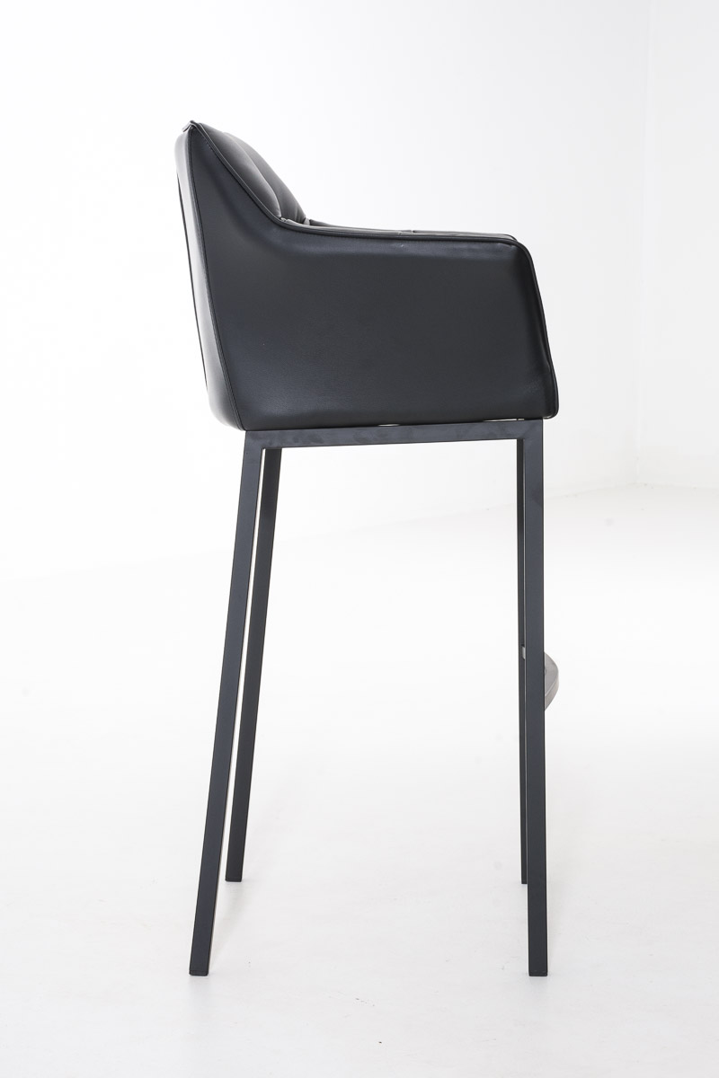Sgabello da bar Damaso in similpelle con struttura a 4 gambe