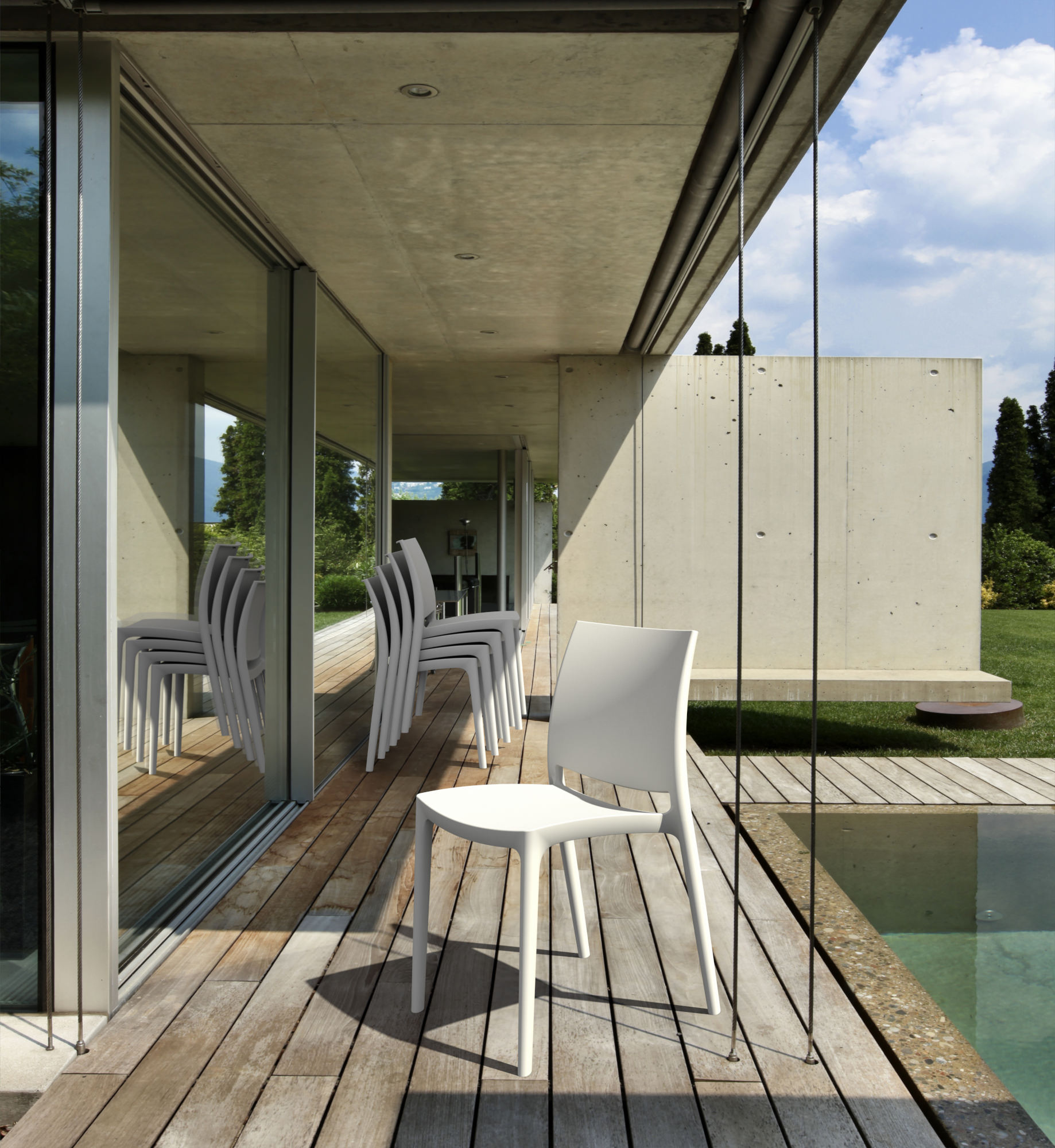 Sedia outdoor Maya impilabile