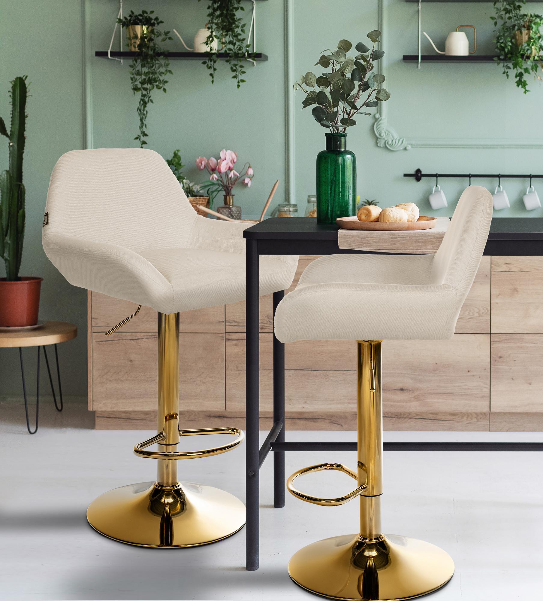Set di 2 sgabelli da bar in tessuto Braga Gold