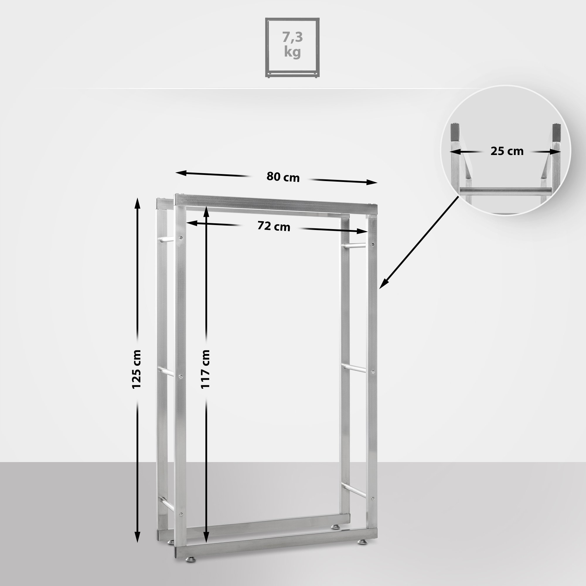 Porta legna Keri in acciaio inox