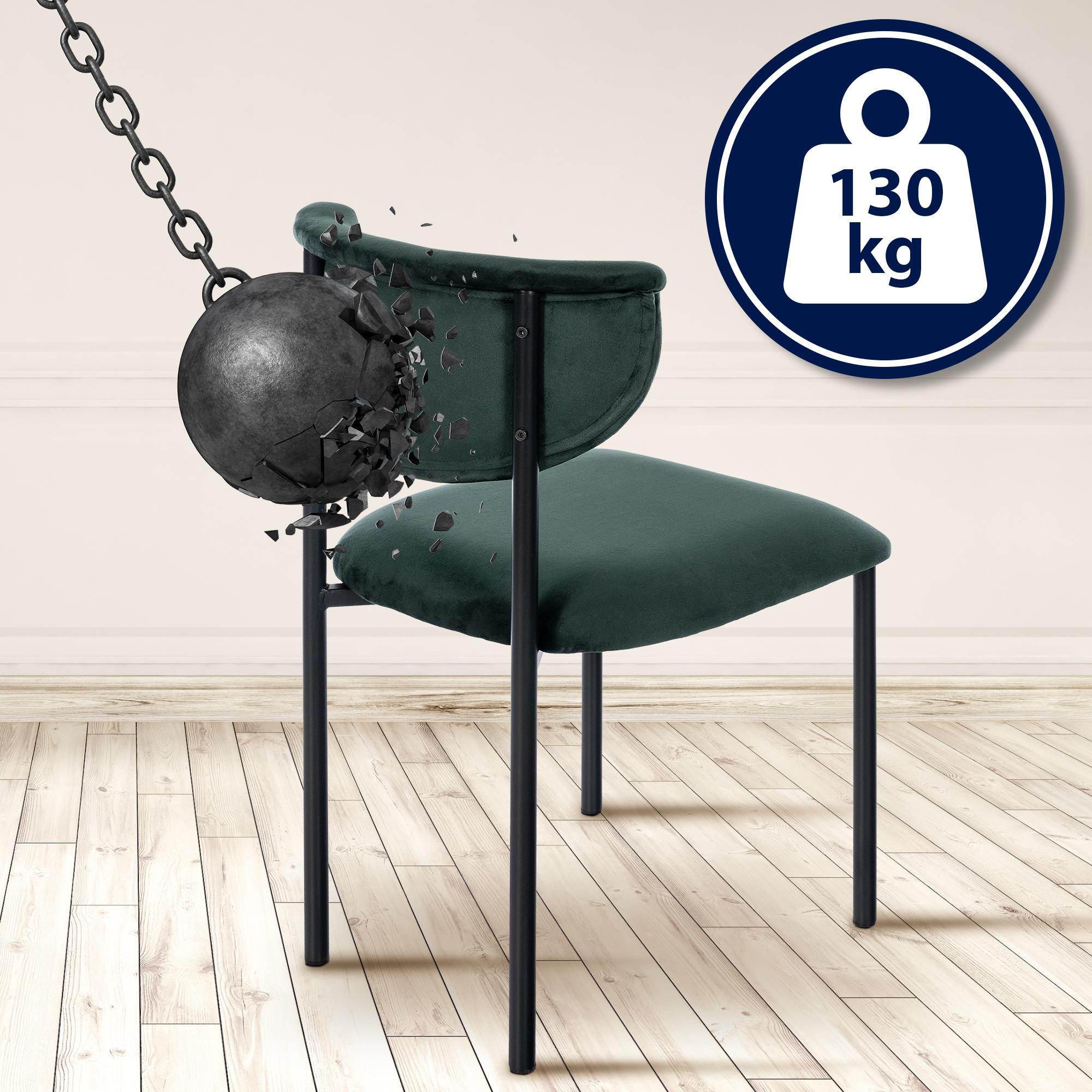 Set di 2 Sedie da Pranzo Gambell in Velluto