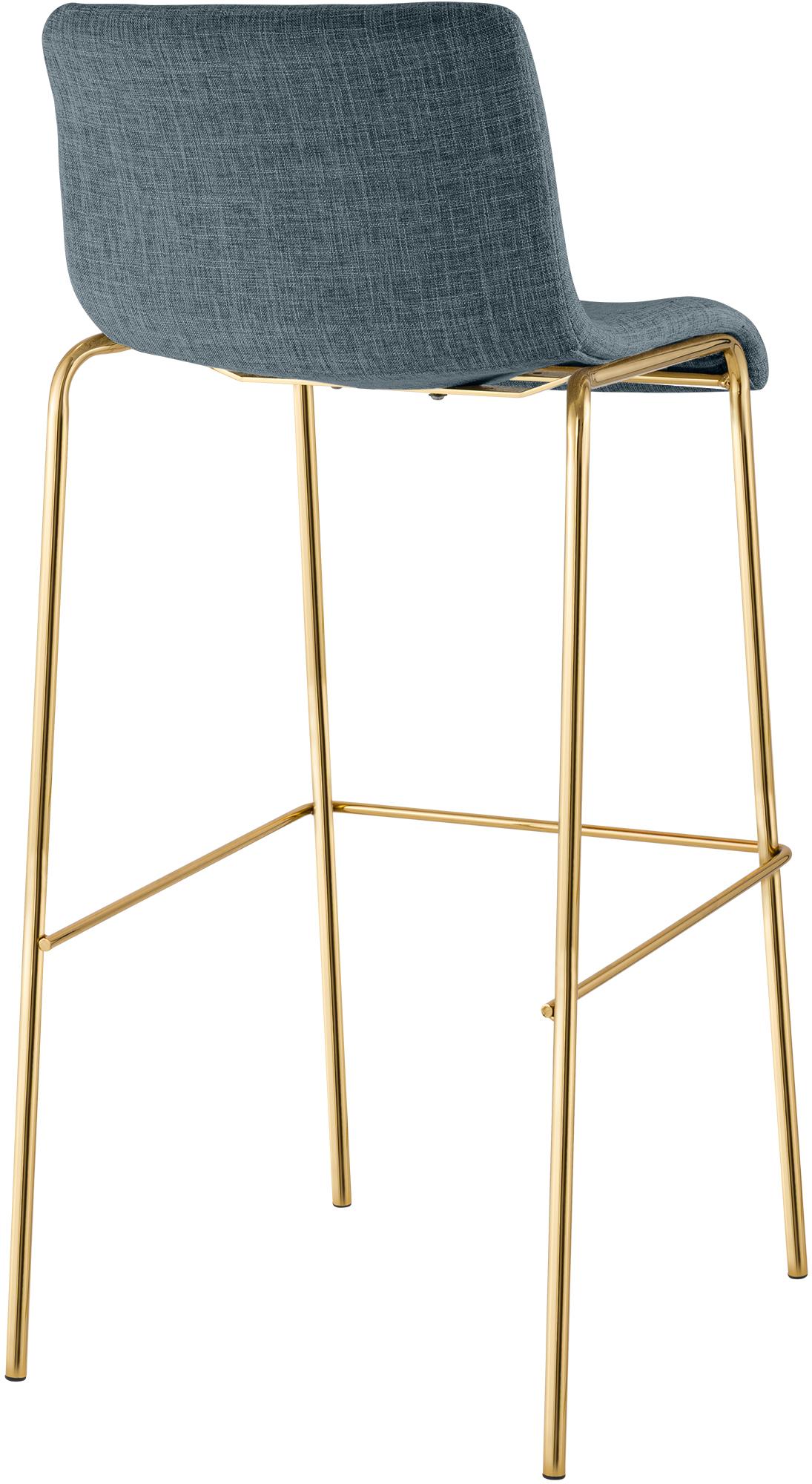 Set 2 Sgabelli Bar Hover in Tessuto, Gambe Effetto Oro