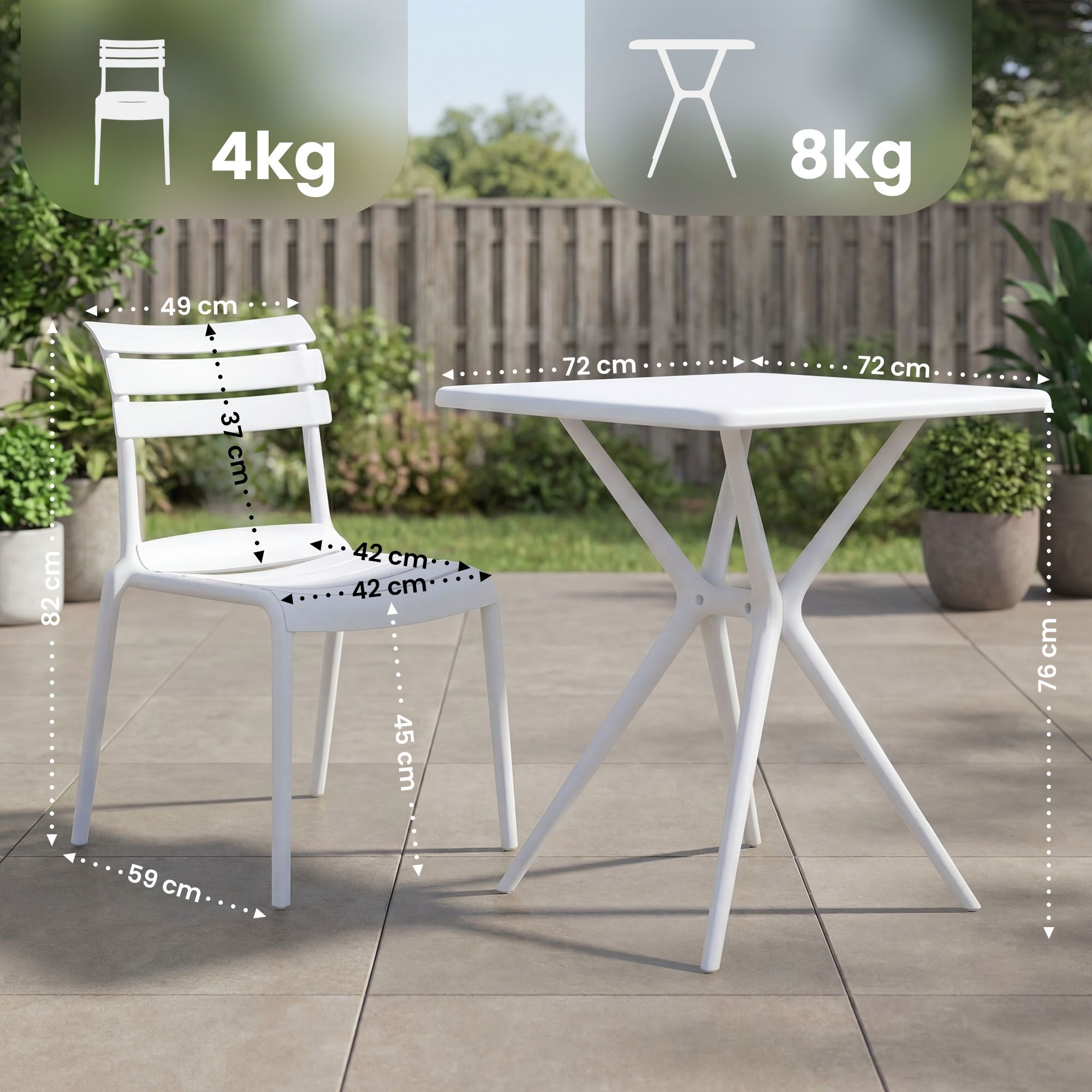 Set Mobili da Giardino Vela con 2 Sedie