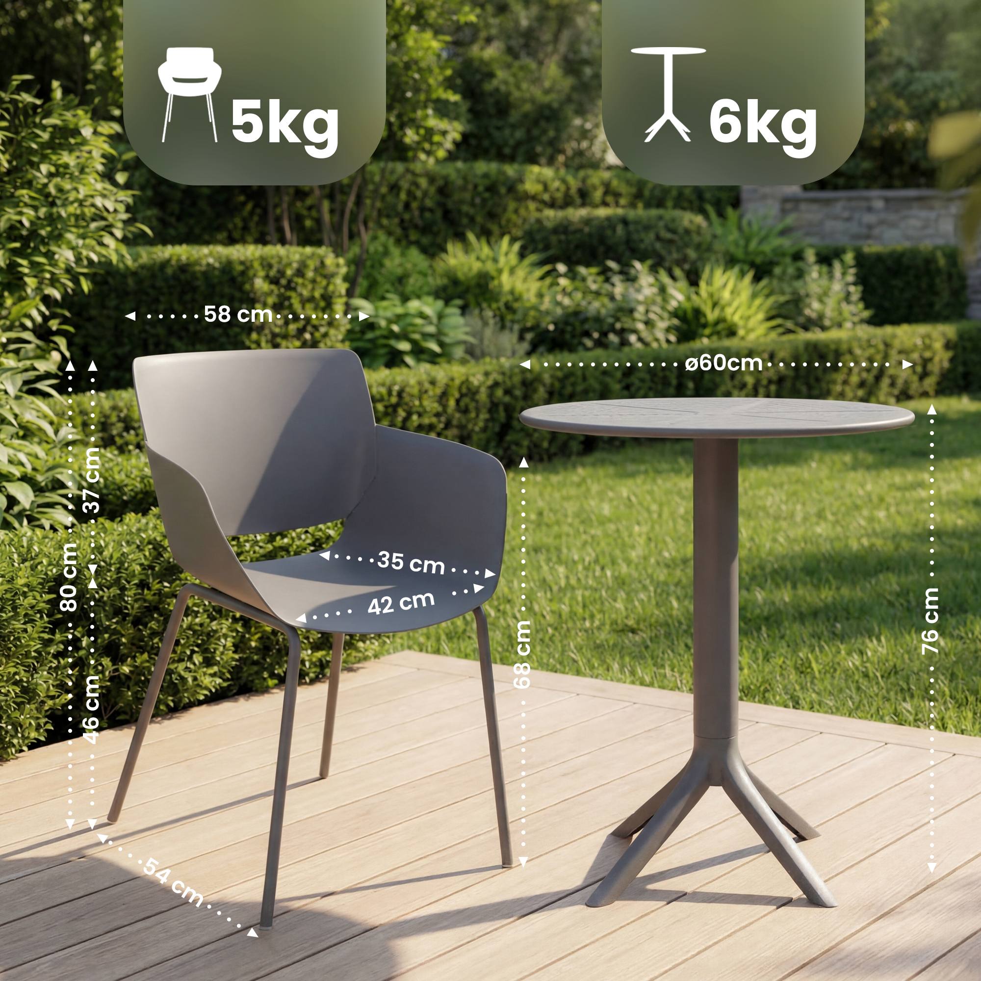 Set da Giardino Siora con 2 Sedie
