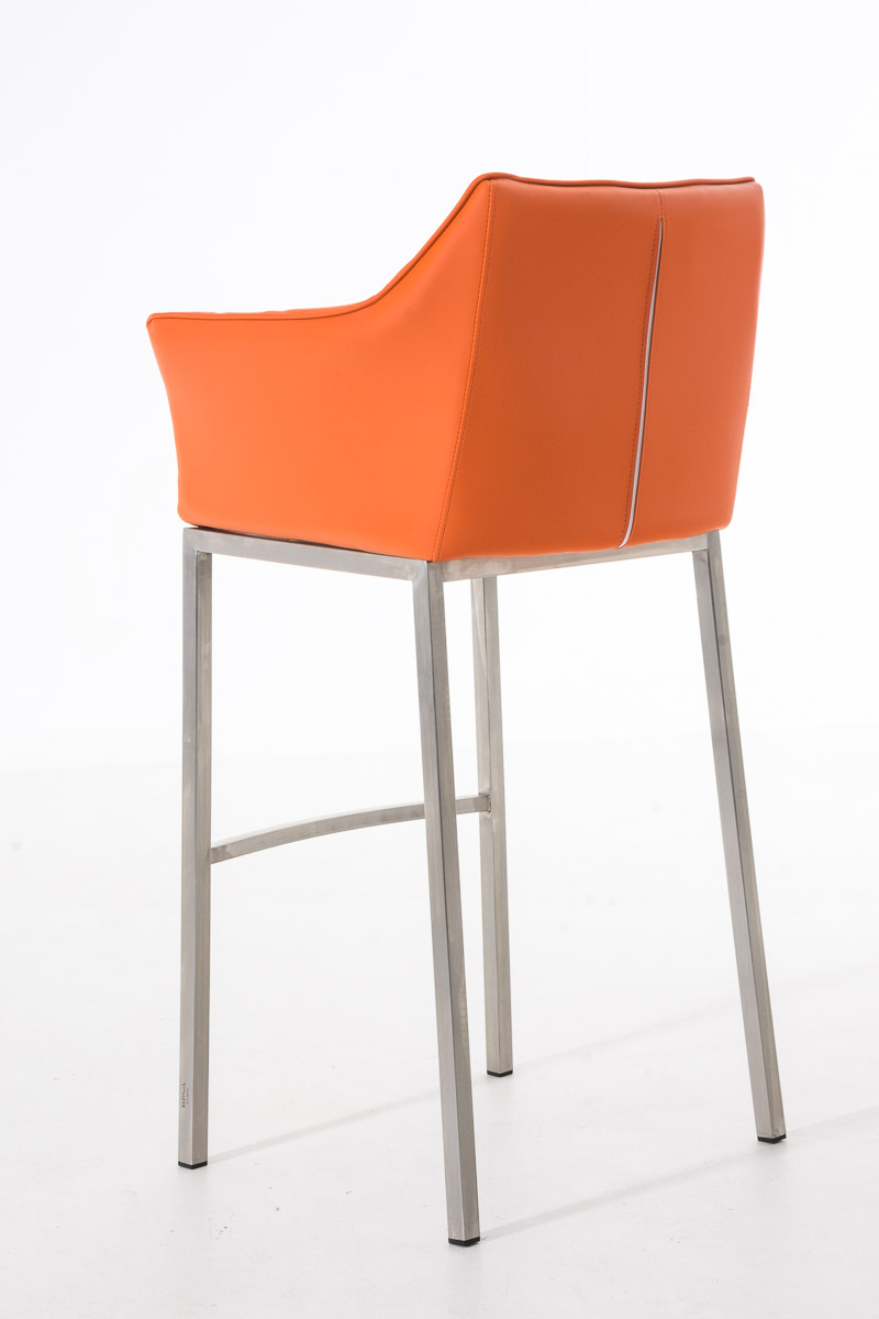 Sgabello da bar Damaso in similpelle con struttura a 4 gambe