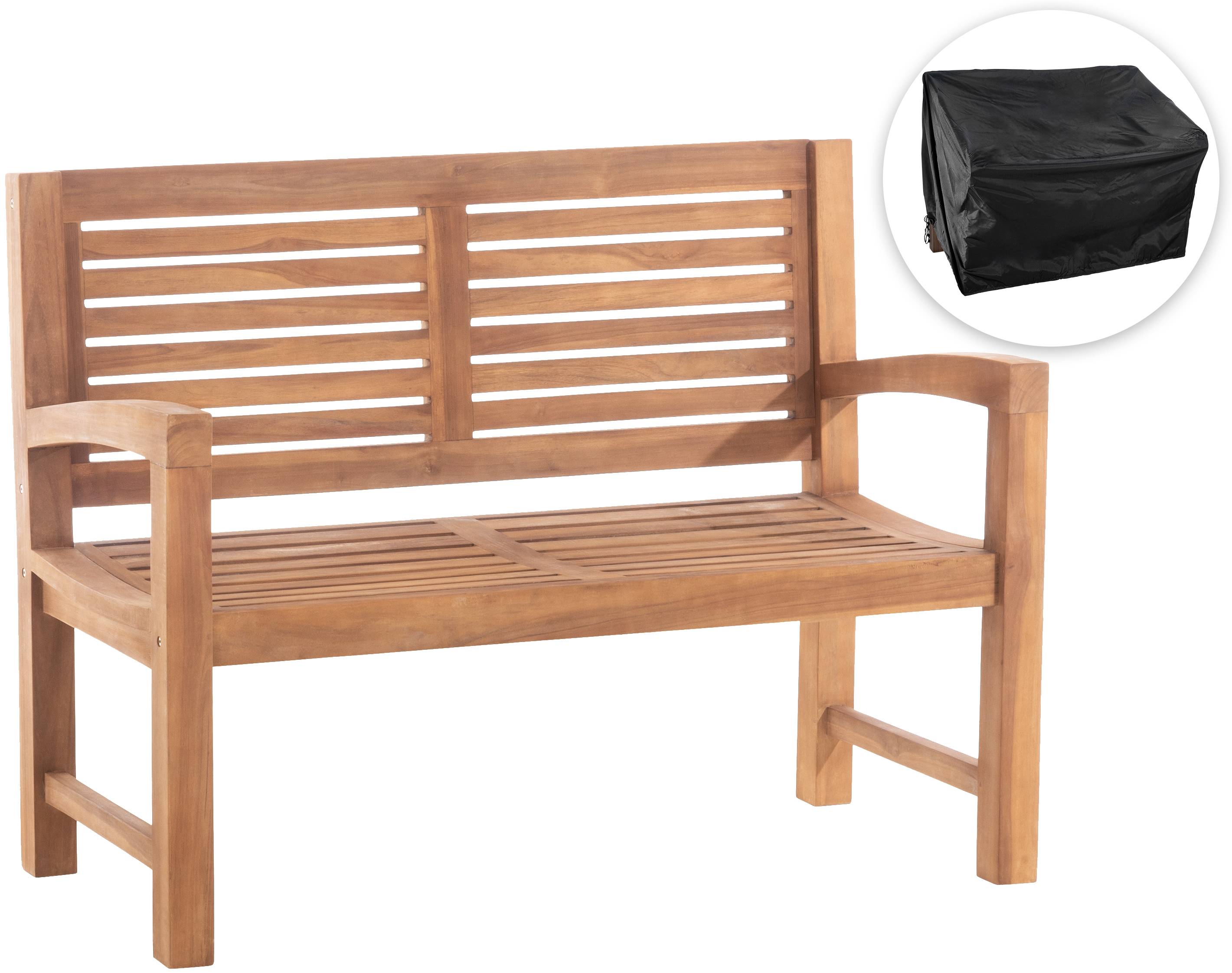 Panca in teak 120 cm con copertura