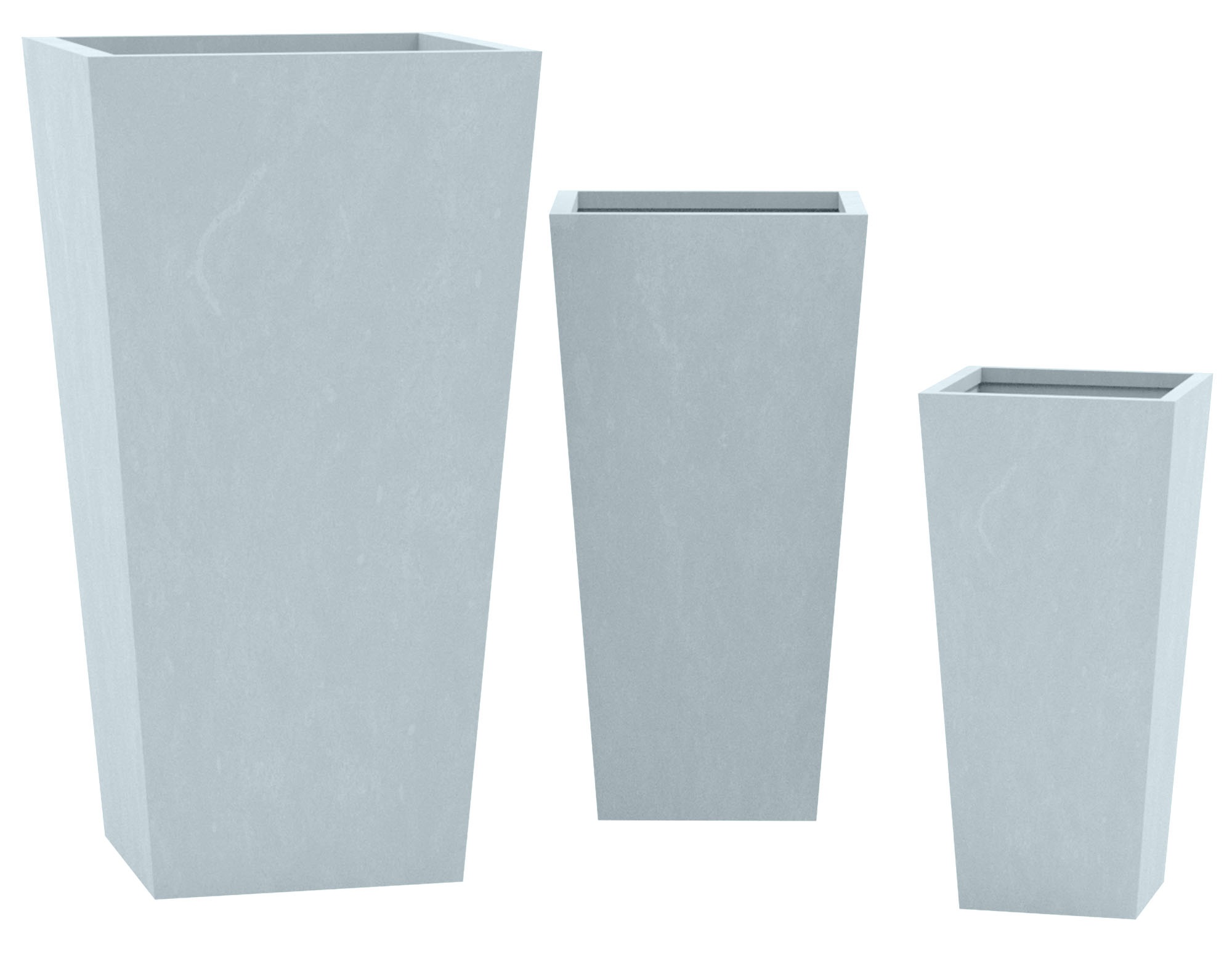 Set di 3 fioriere quadrate 2