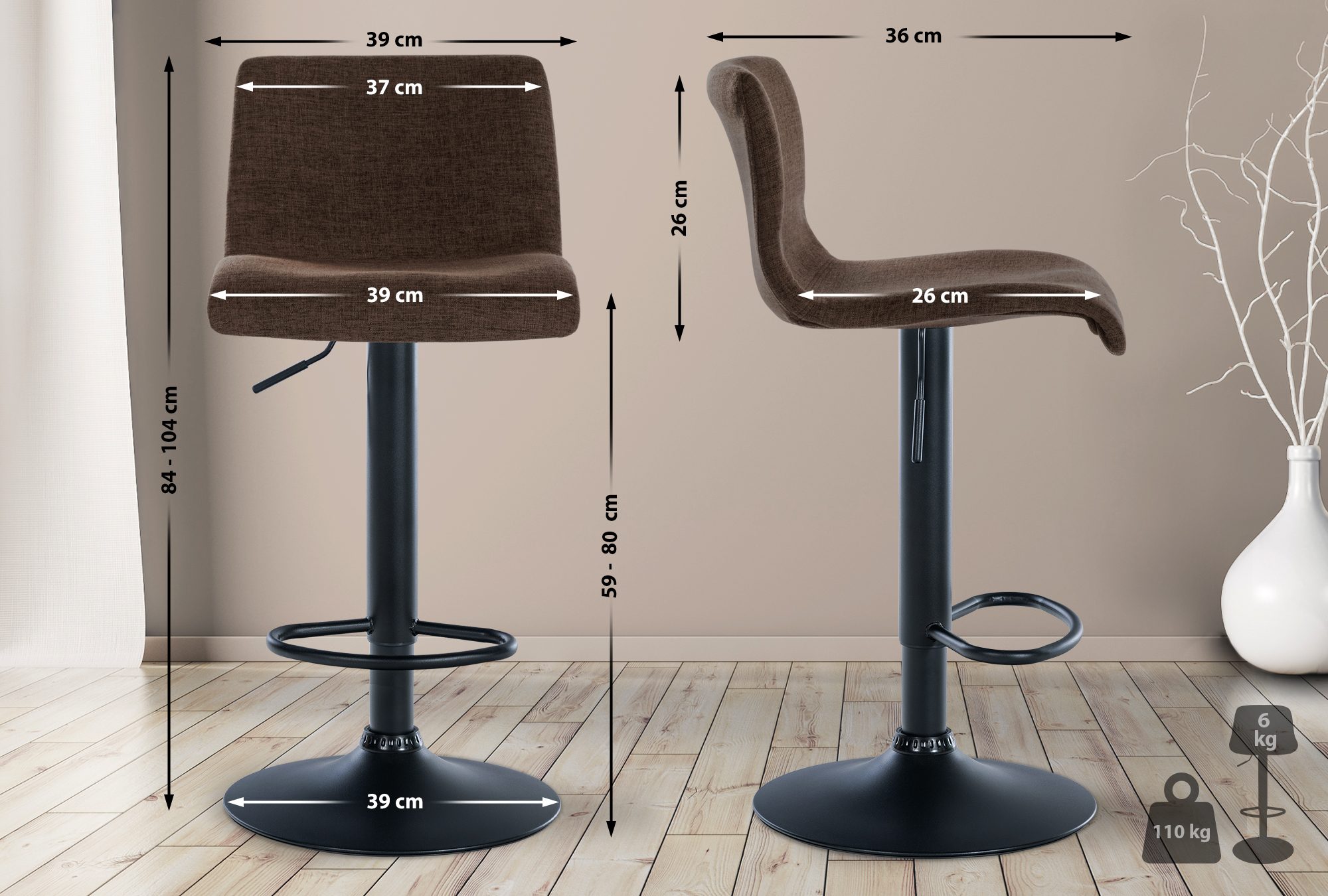 Set di 2 sgabelli Branford
