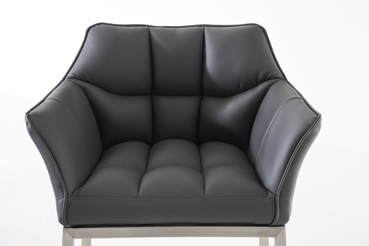 Sgabello da bar Damaso in similpelle con struttura a 4 gambe