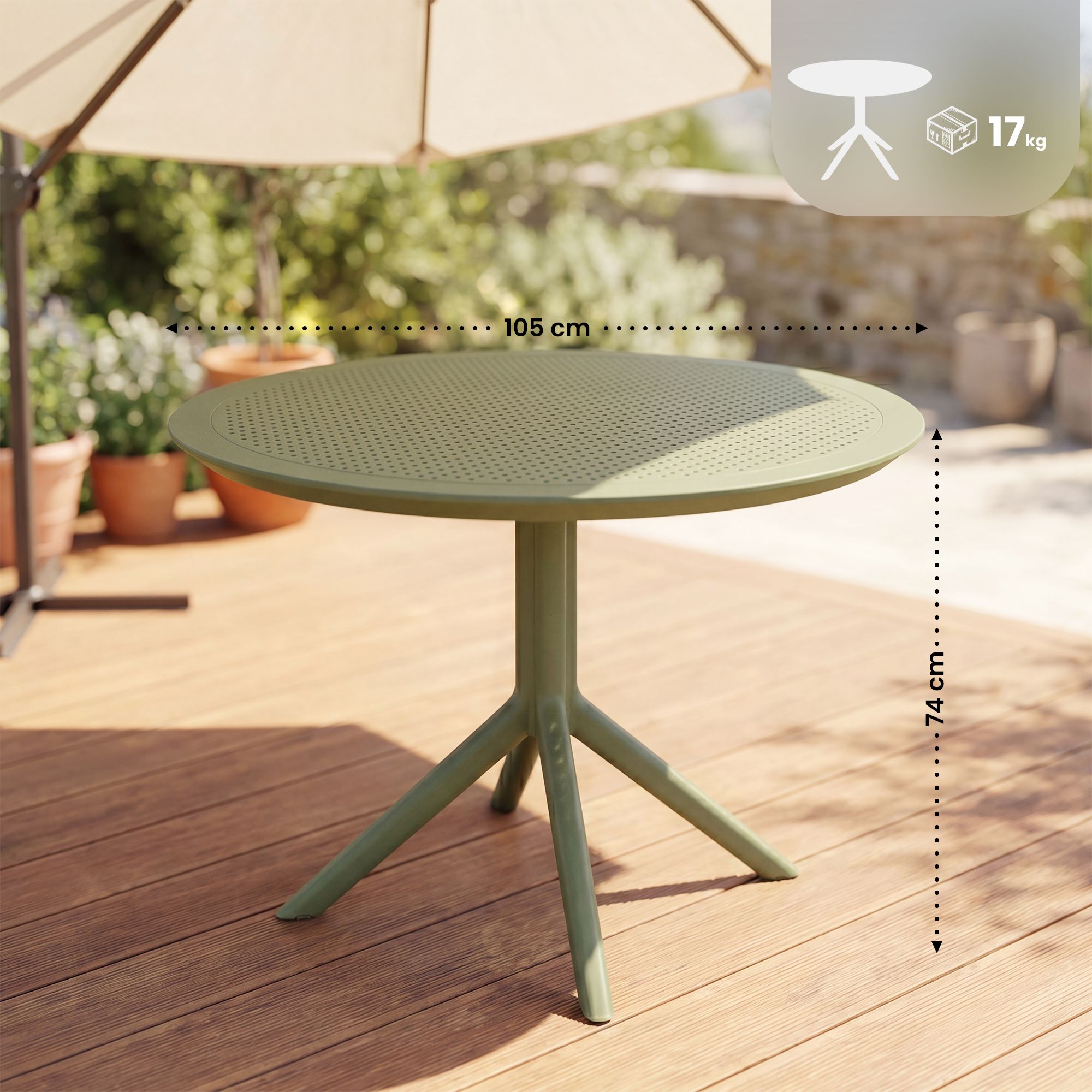 Tavolo da Giardino Rotondo Sky Ø 105 cm