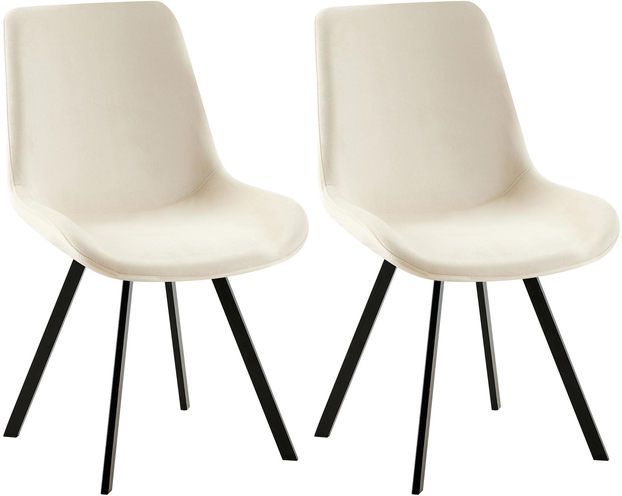 Set di 2 sedie da pranzo Lewes in velluto