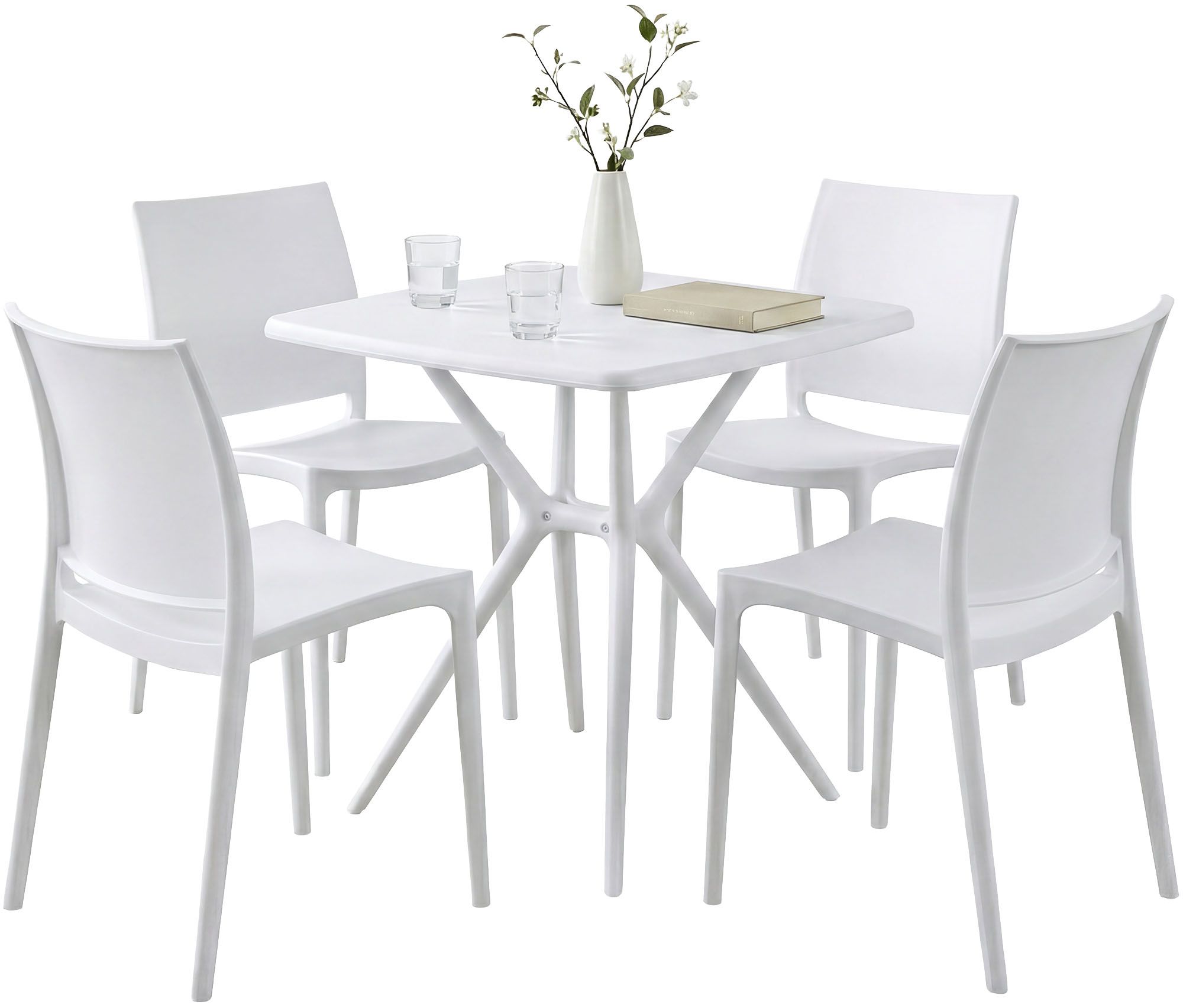 Set Mobili da Giardino Amino con 4 Sedie