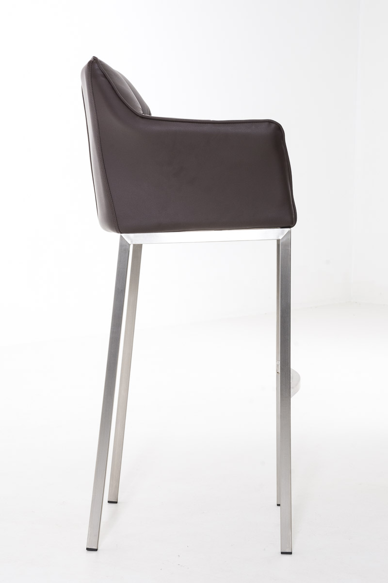 Sgabello da Bar Damaso in Similpelle con Base a Quattro Gambe