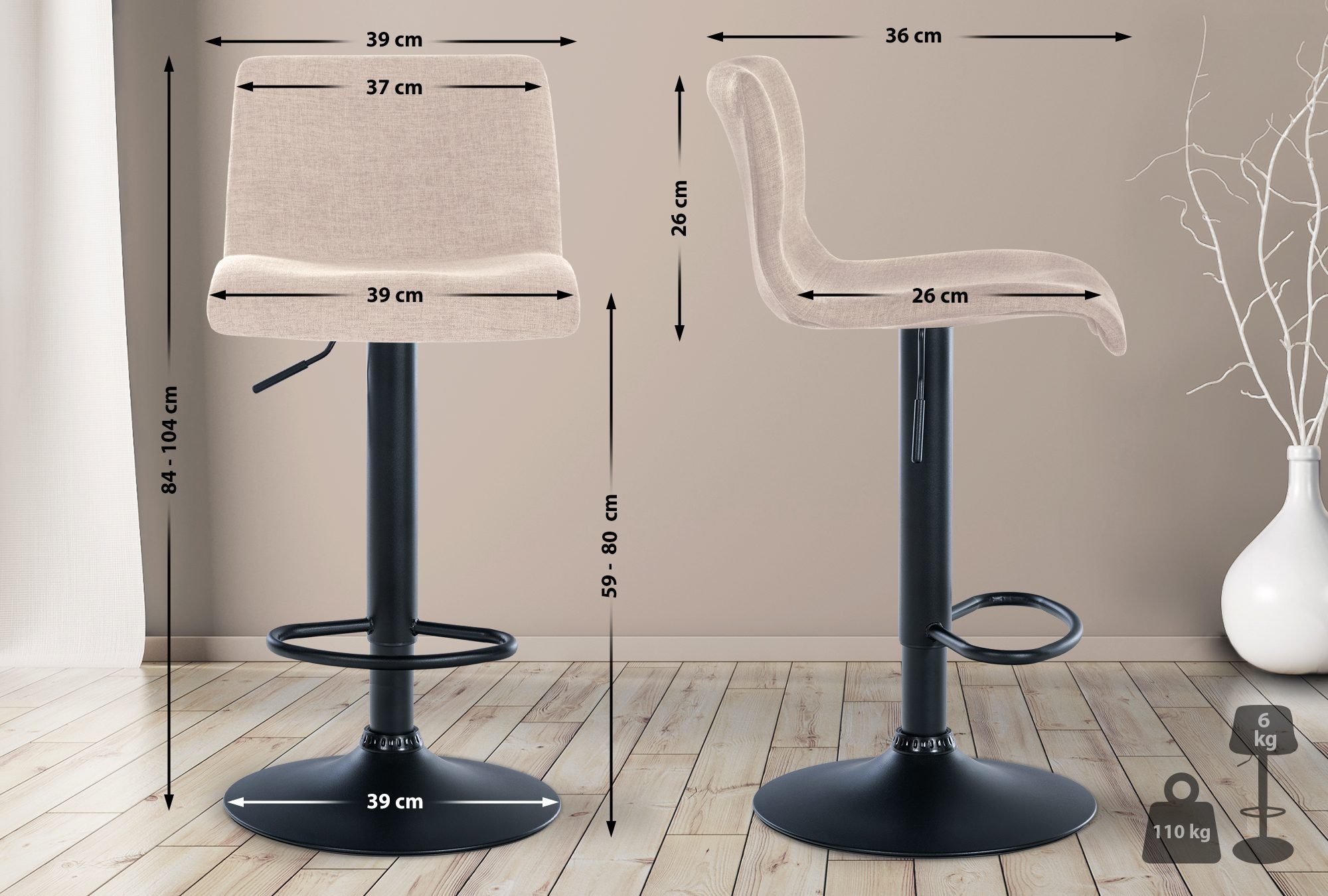 Set di 2 sgabelli Branford