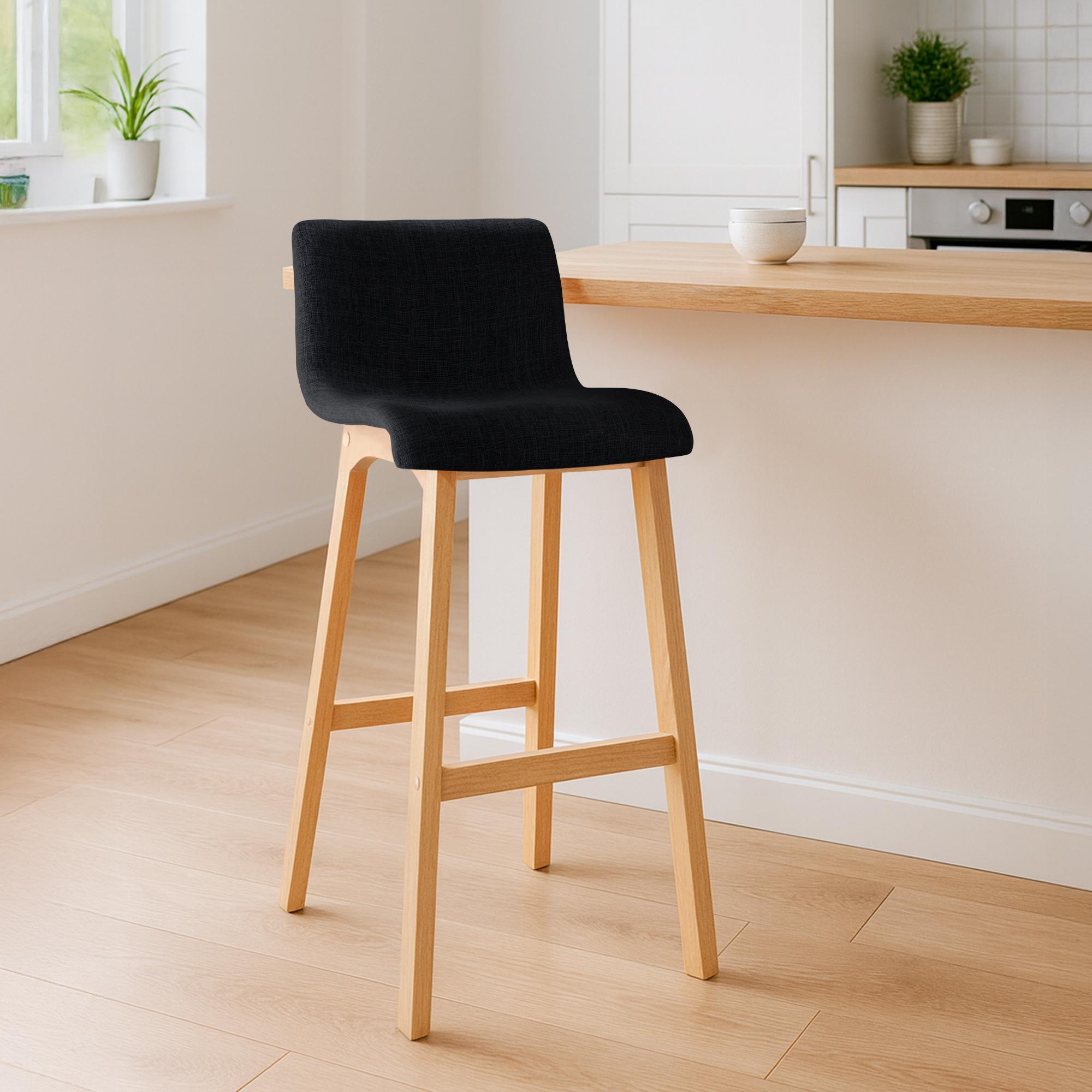 Sgabello da Bar Hover Tessuto Base a Quattro Gambe Natura