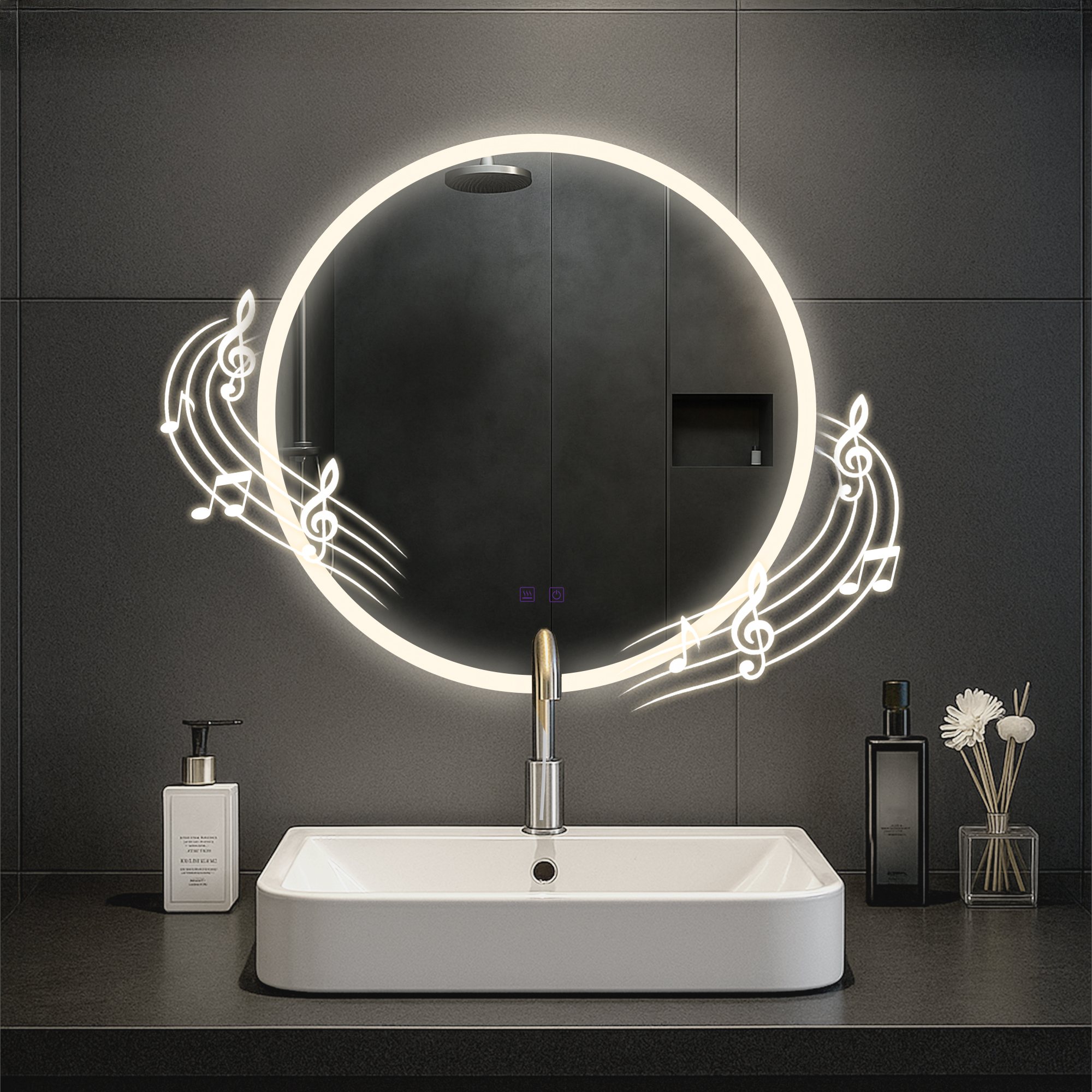 Specchio da bagno Laconia con Bluetooth