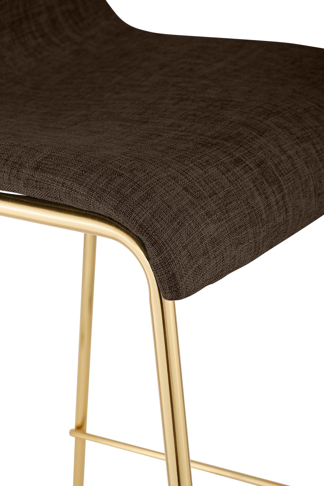 Sgabello Bar Hover Tessuto Base a Quattro Gambe Effetto Oro