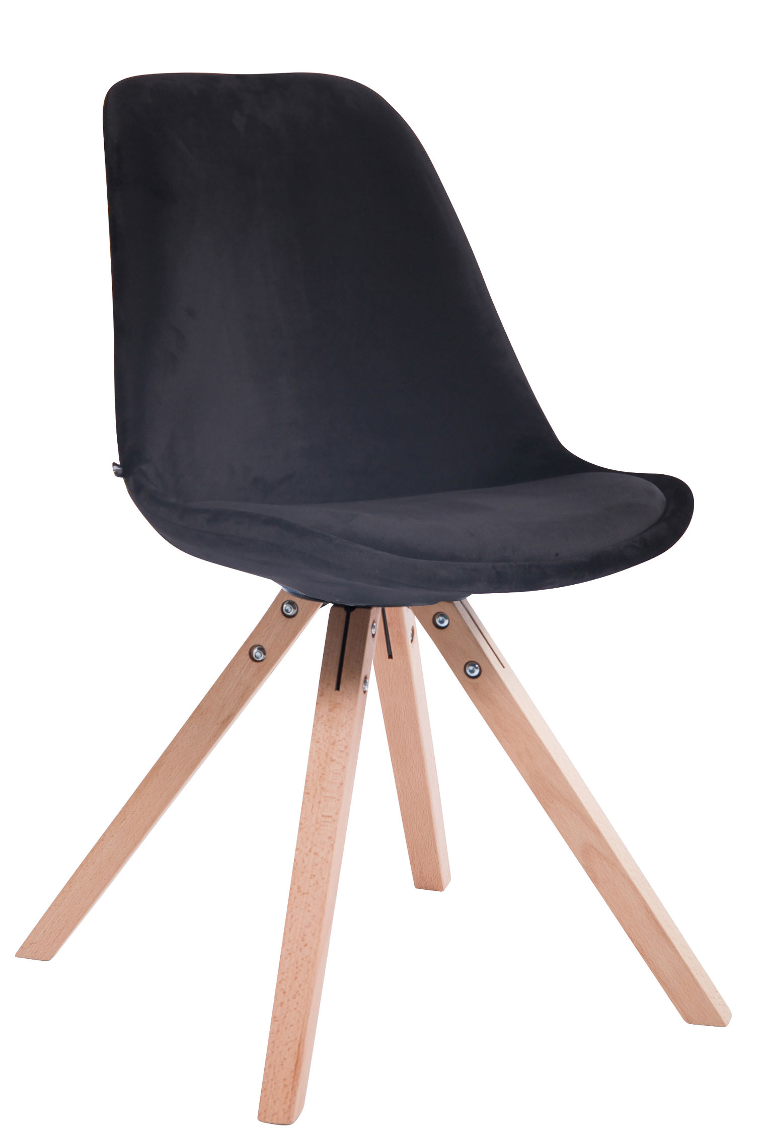 Sedia Toulouse in velluto gambe quadrate