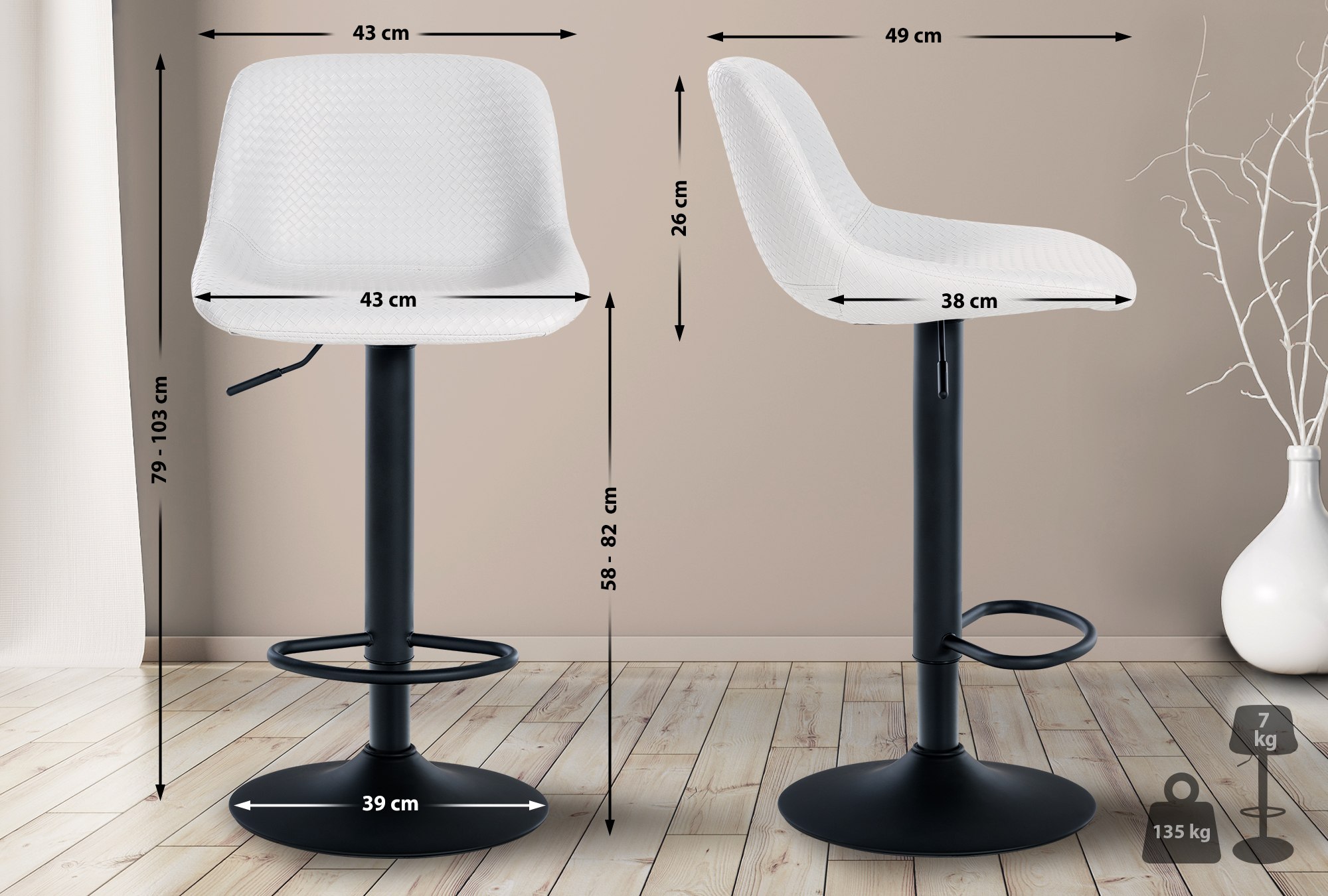 Sgabello da bar 2er Loft
