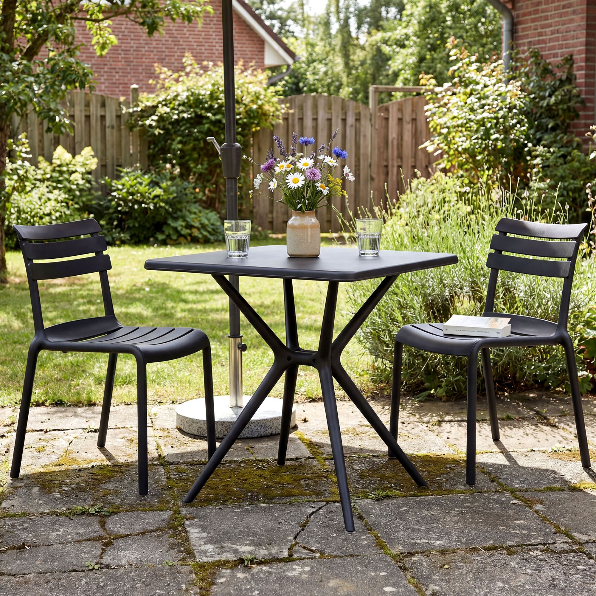 Set Mobili da Giardino Vela con 2 Sedie