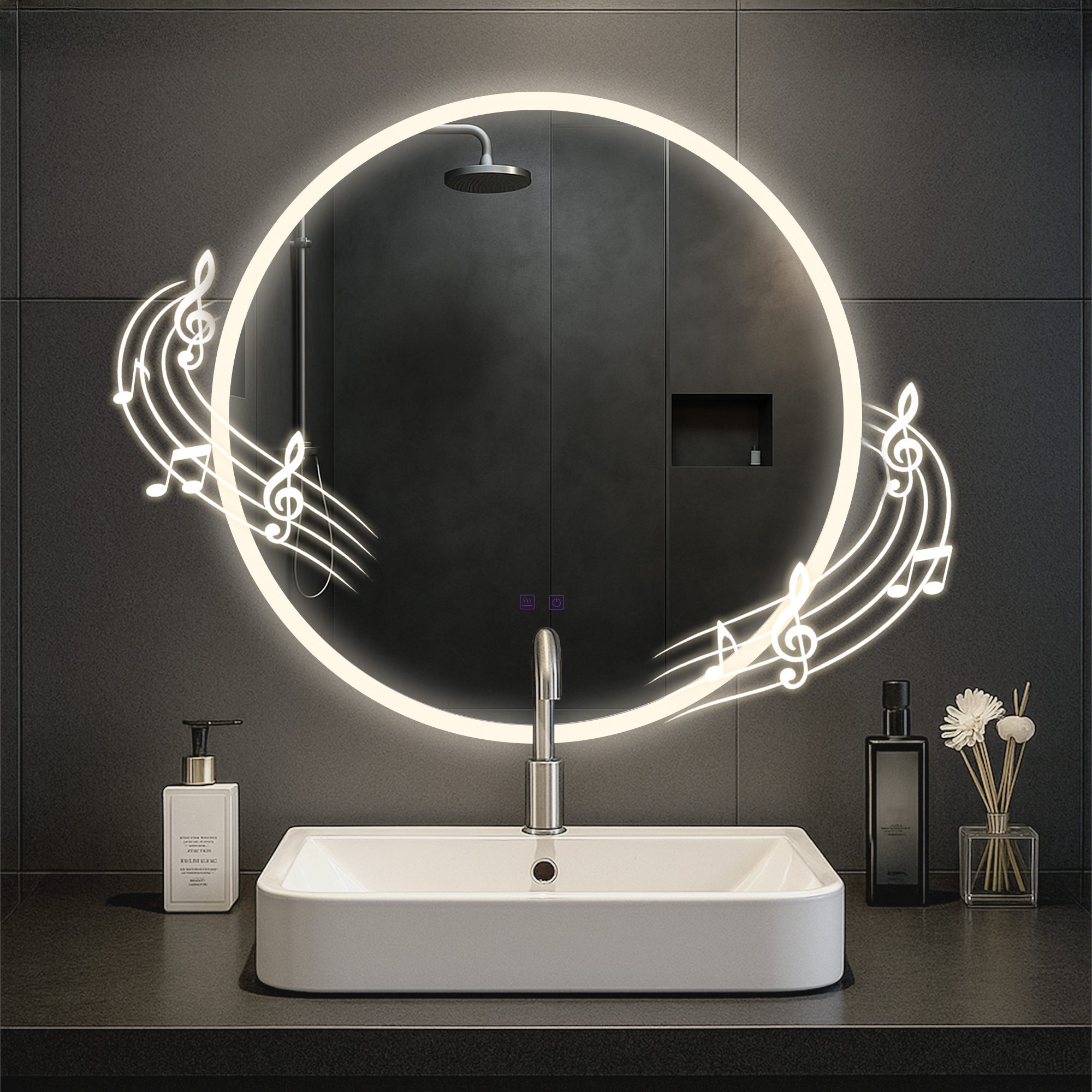 Specchio da bagno Laconia con Bluetooth