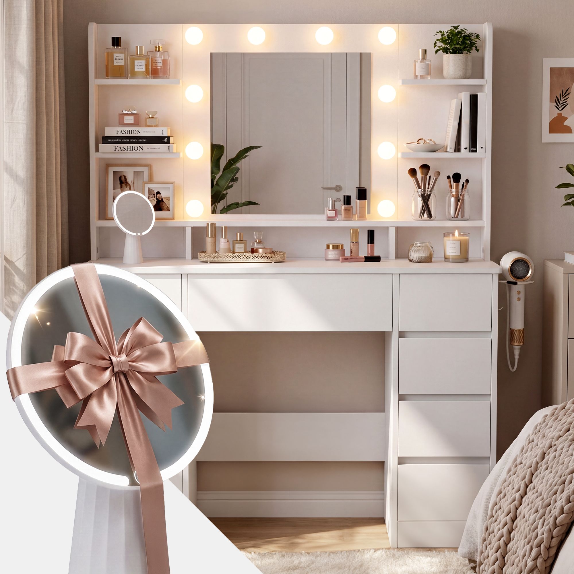 Tavolo trucco Pretty con specchio