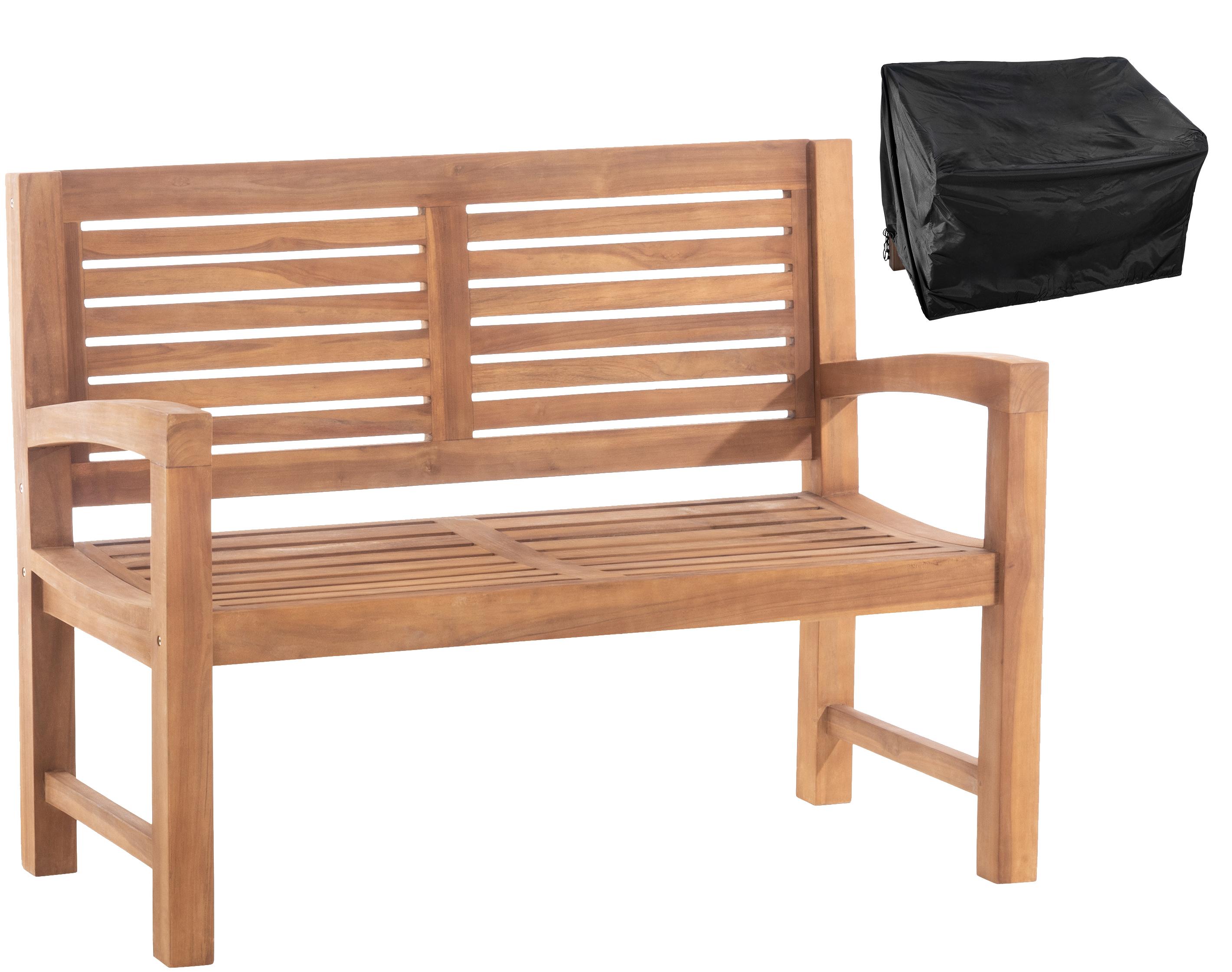 Panca in teak 120 cm con copertura