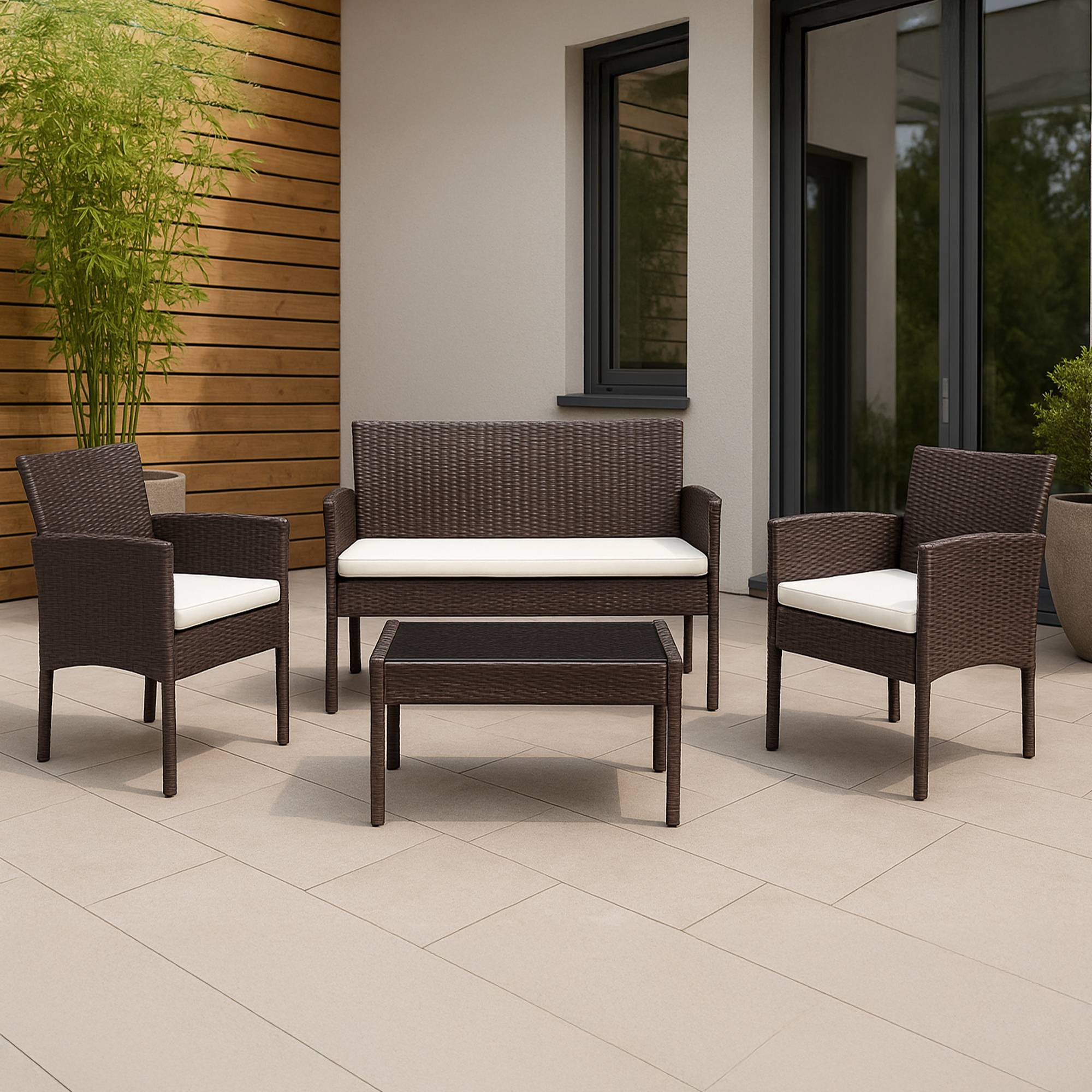 Gruppo di sedute in polyrattan Ramunda
