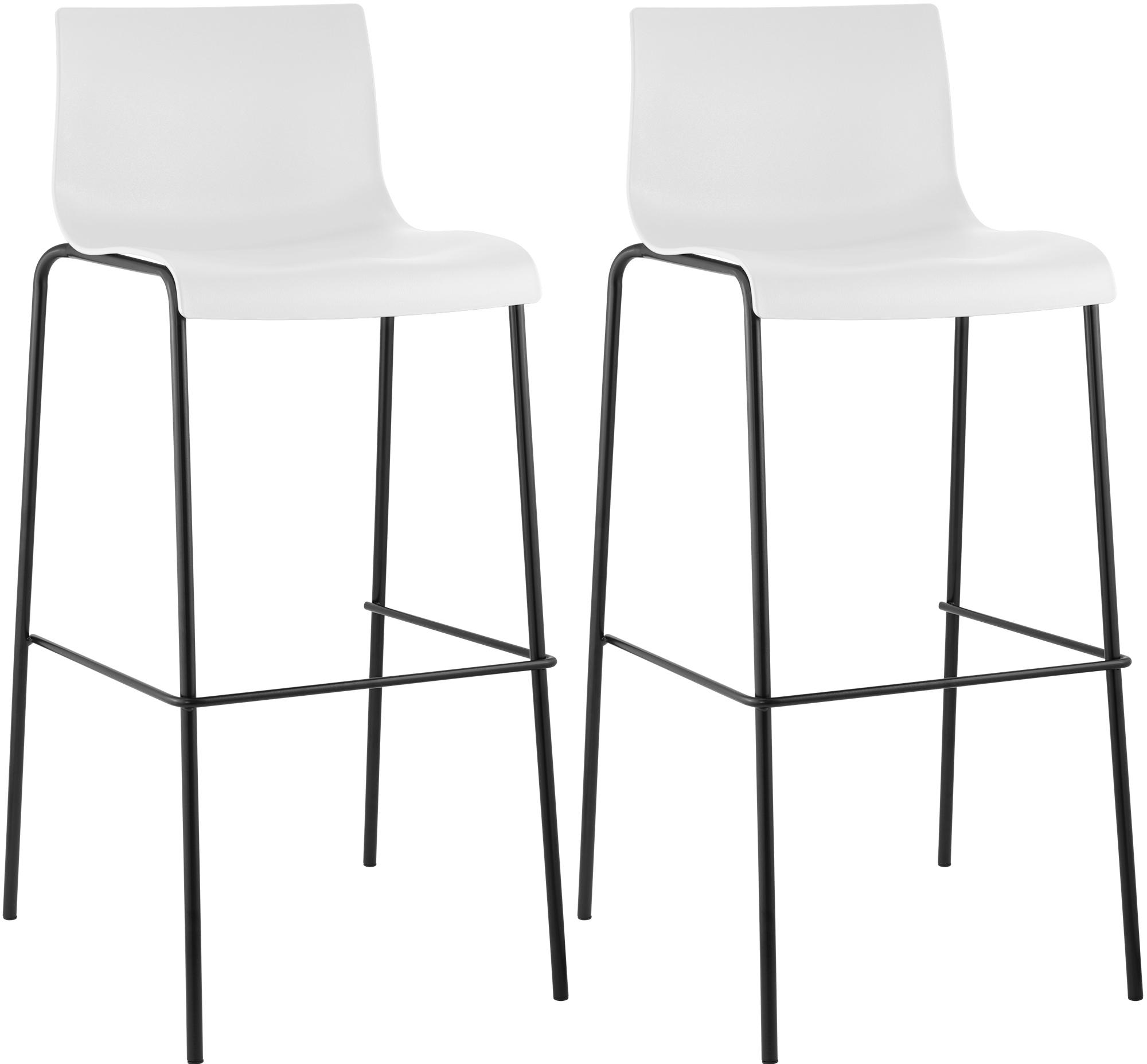 Set di 2 sgabelli da bar Hover in plastica con base a 4 gambe