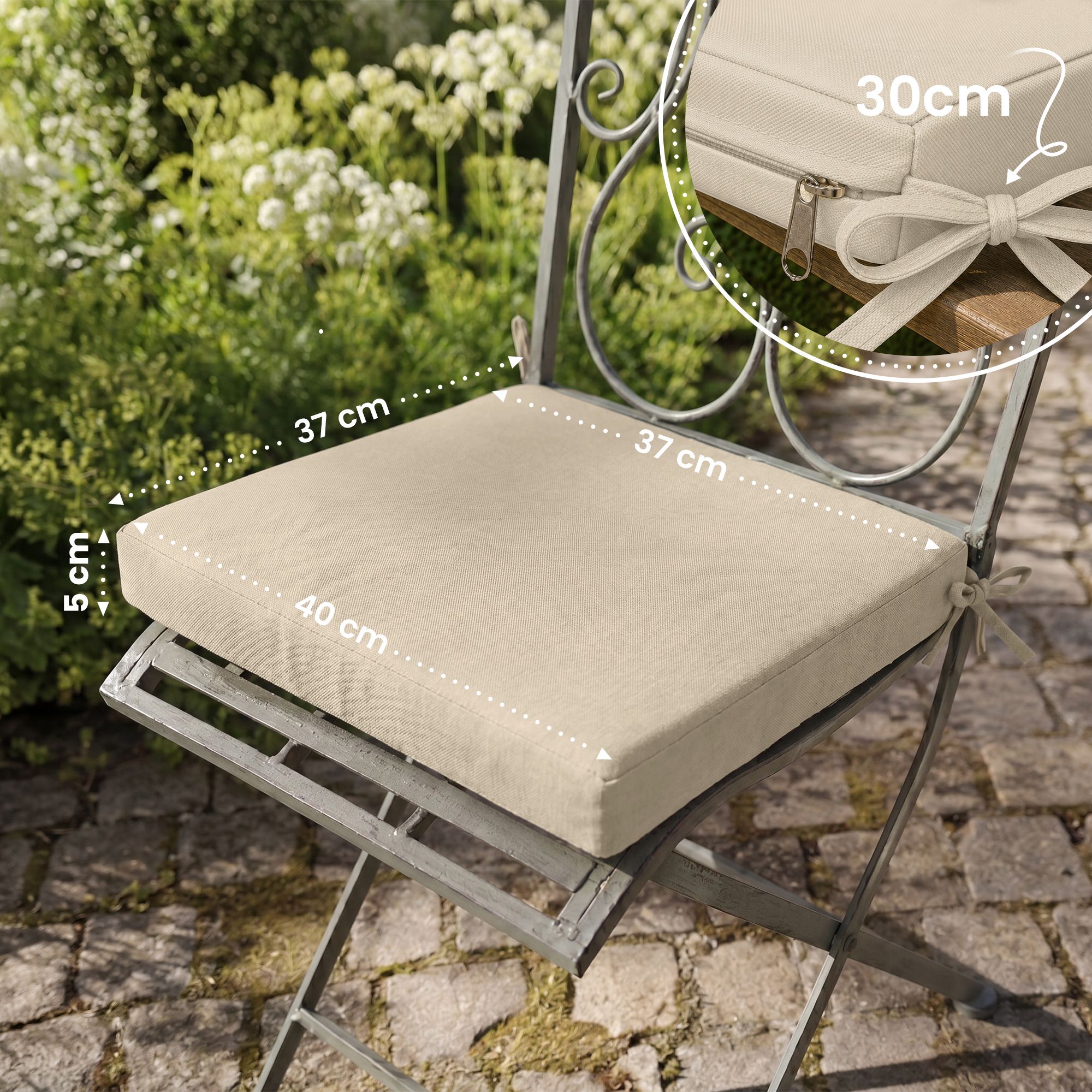 Cuscino seduta per sedia da giardino Sibell o Kiran
