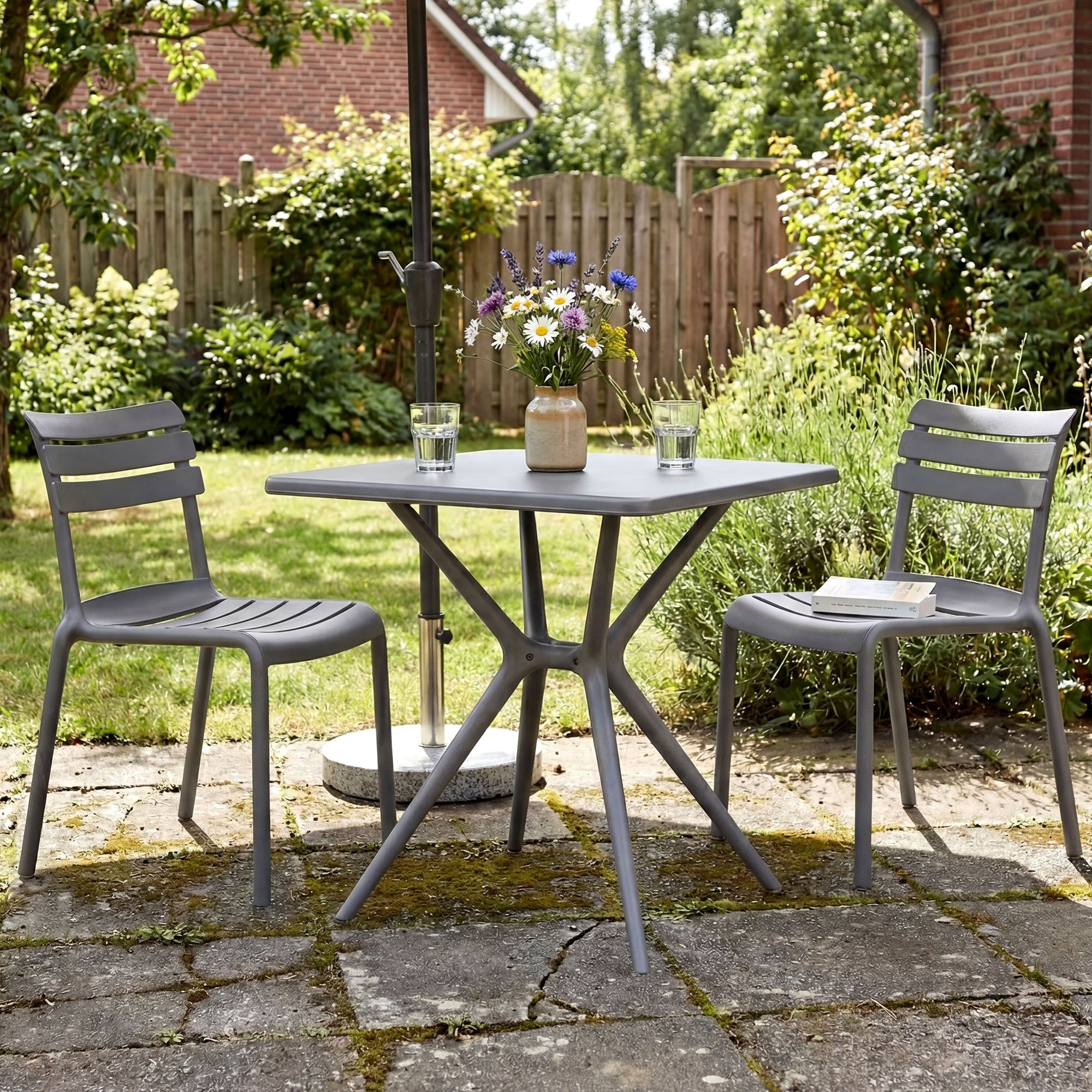 Set Mobili da Giardino Vela con 2 Sedie