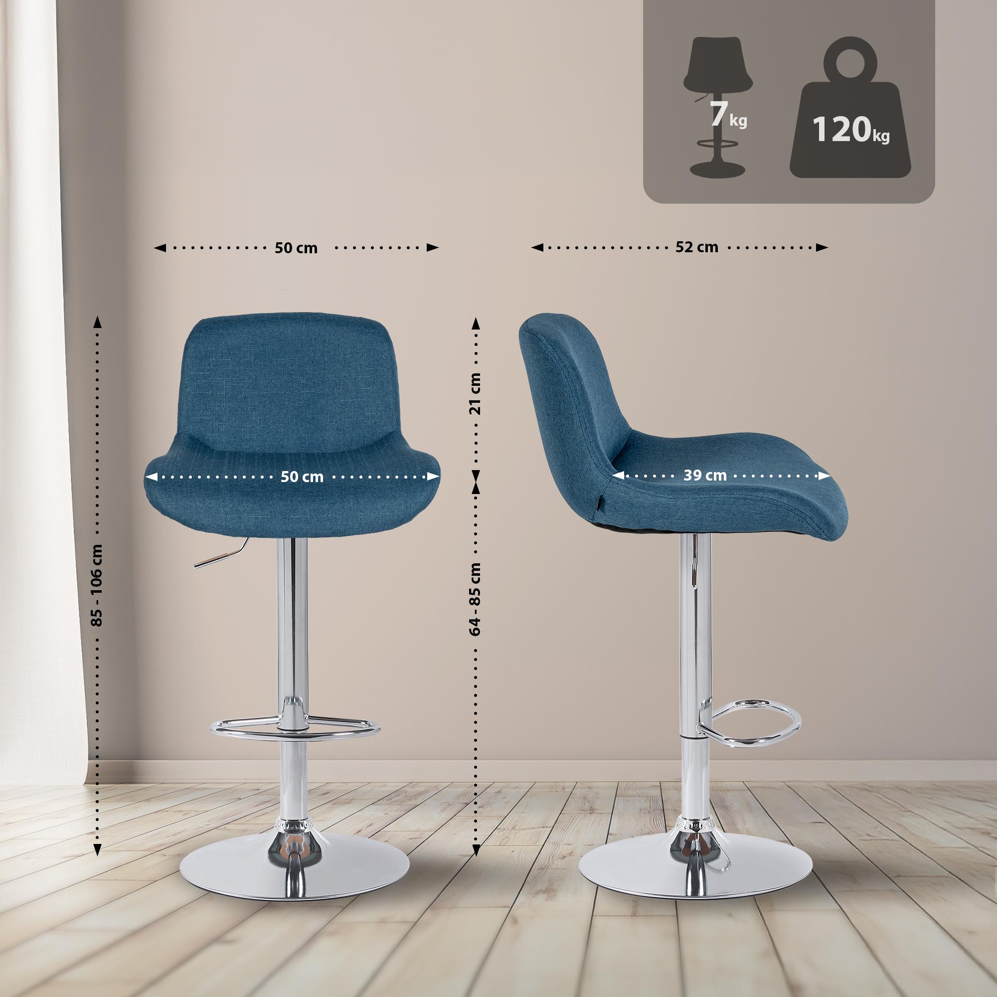 Set di 2 sgabelli da bar Solon cromo