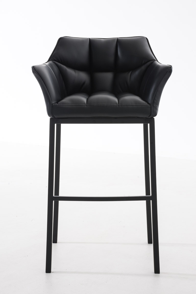 Sgabello da bar Damaso in similpelle con struttura a 4 gambe