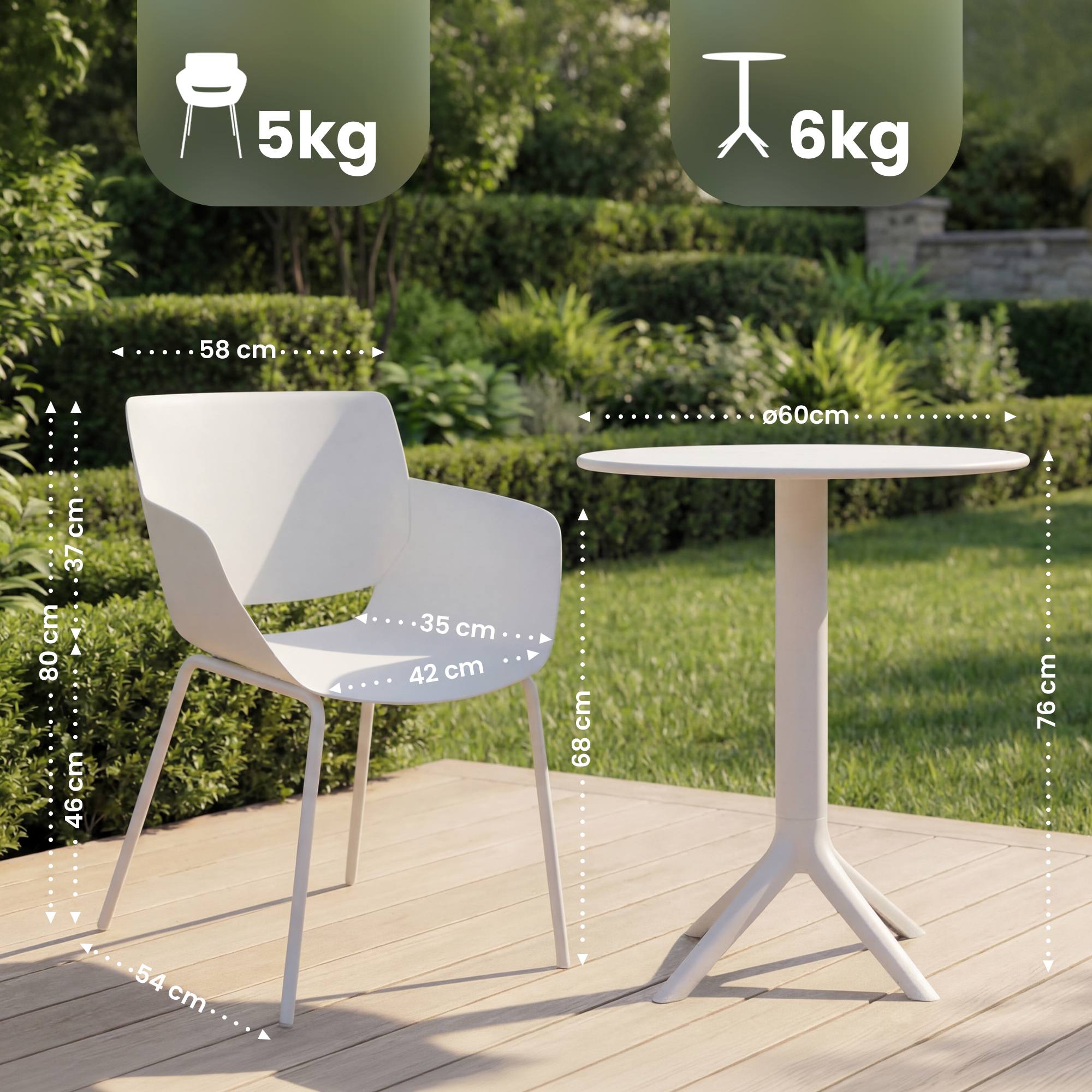 Set da Giardino Siora con 2 Sedie
