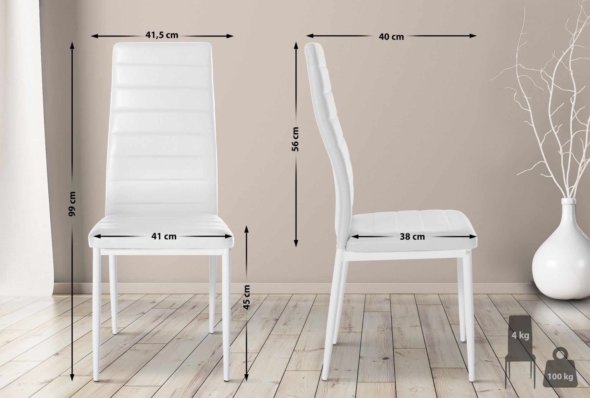 Set di 4 sedie da pranzo Mayfair