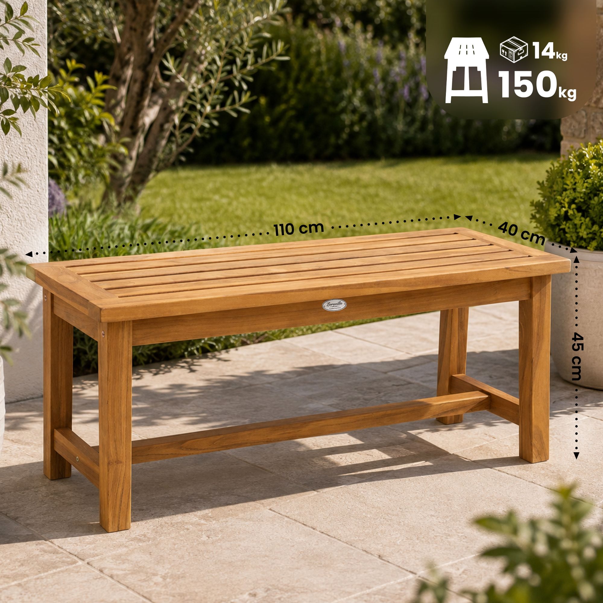 Panchina da giardino in teak Broome