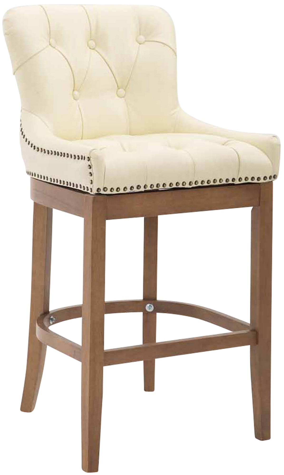Sgabello Lakewood vera pelle antico-chiaro